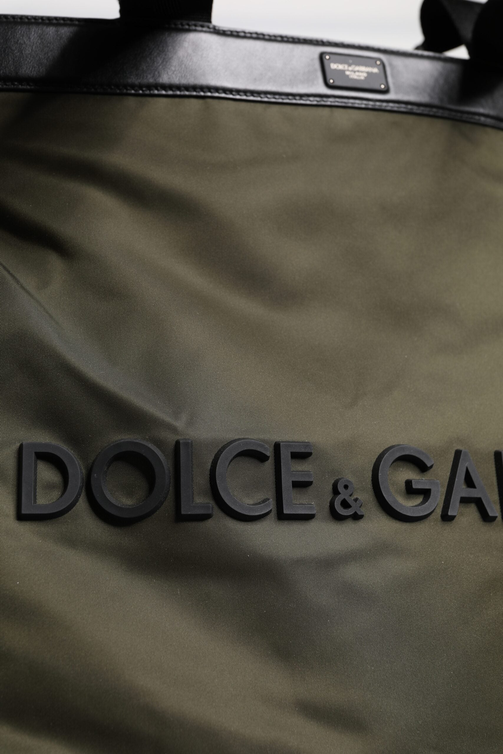 Dolce & Gabbana Military Green Nylon Shoulder Strap Tote Bag - ACCEXO