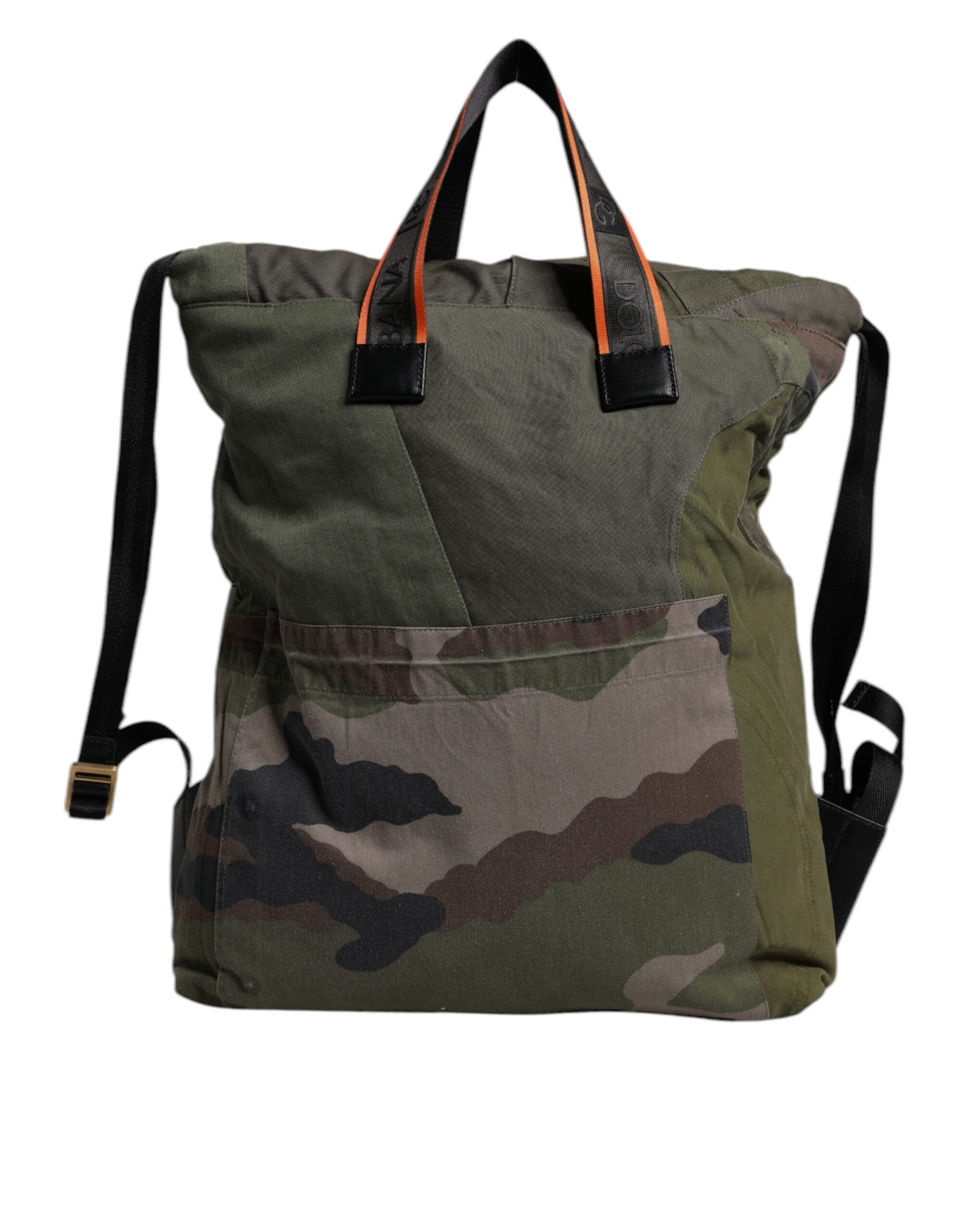 Dolce & Gabbana Military Green Patchwork Rucksack Backpack Bag - ACCEXO