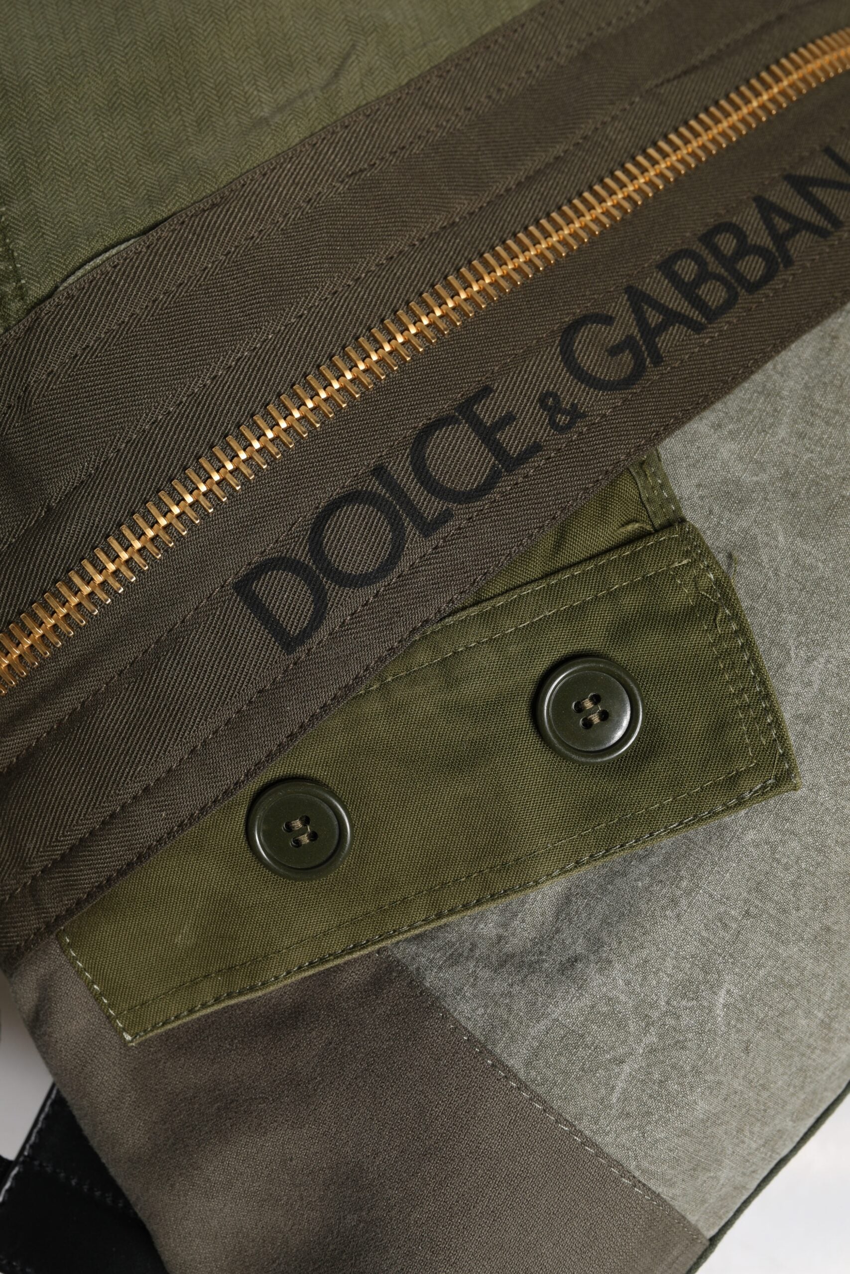 Dolce & Gabbana Military Green Patchwork Rucksack Backpack Bag - ACCEXO