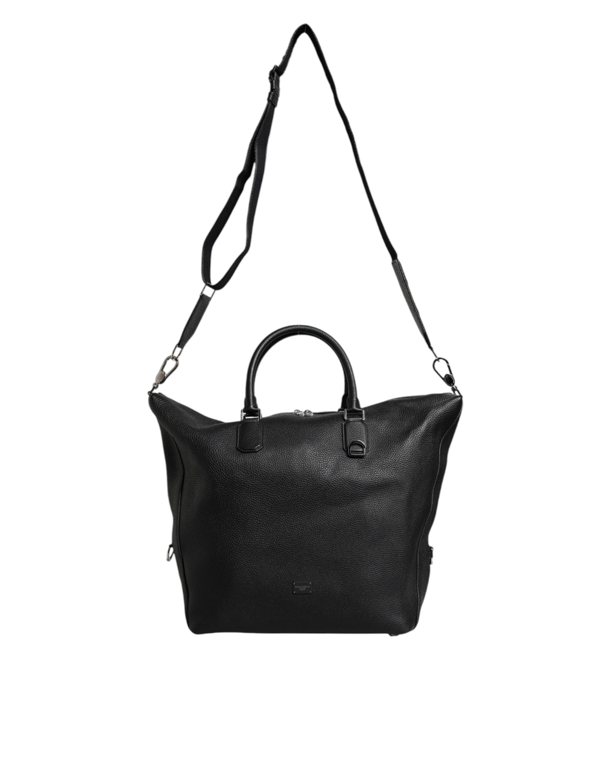 Dolce & Gabbana Black Calfskin Leather Hand Shoulder Duffle Bag - ACCEXO