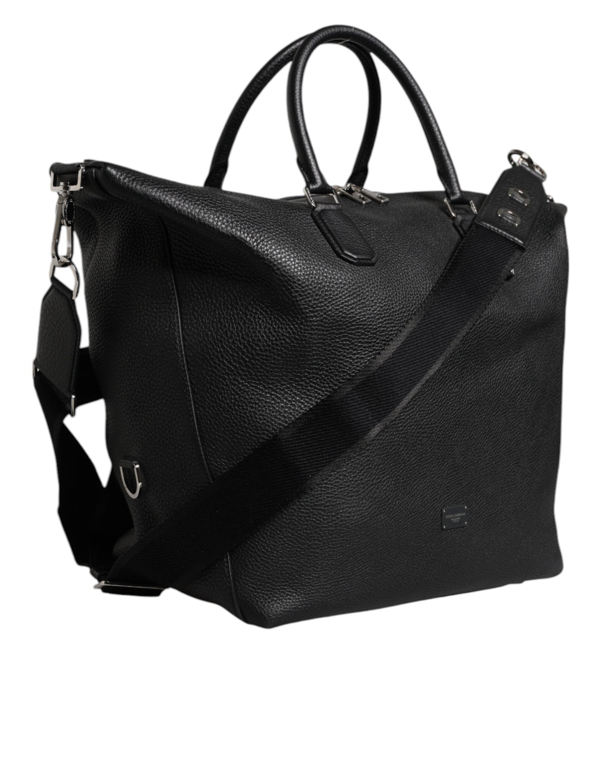 Dolce & Gabbana Black Calfskin Leather Hand Shoulder Duffle Bag - ACCEXO