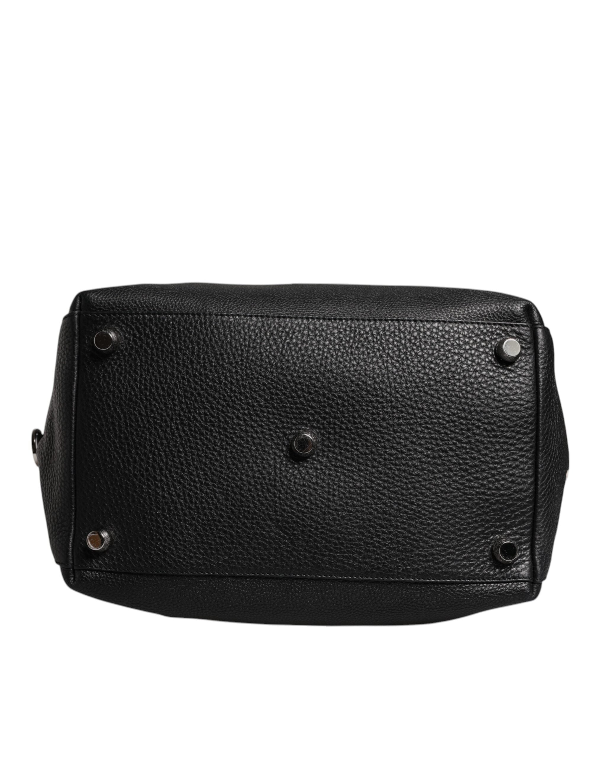 Dolce & Gabbana Black Calfskin Leather Hand Shoulder Duffle Bag - ACCEXO