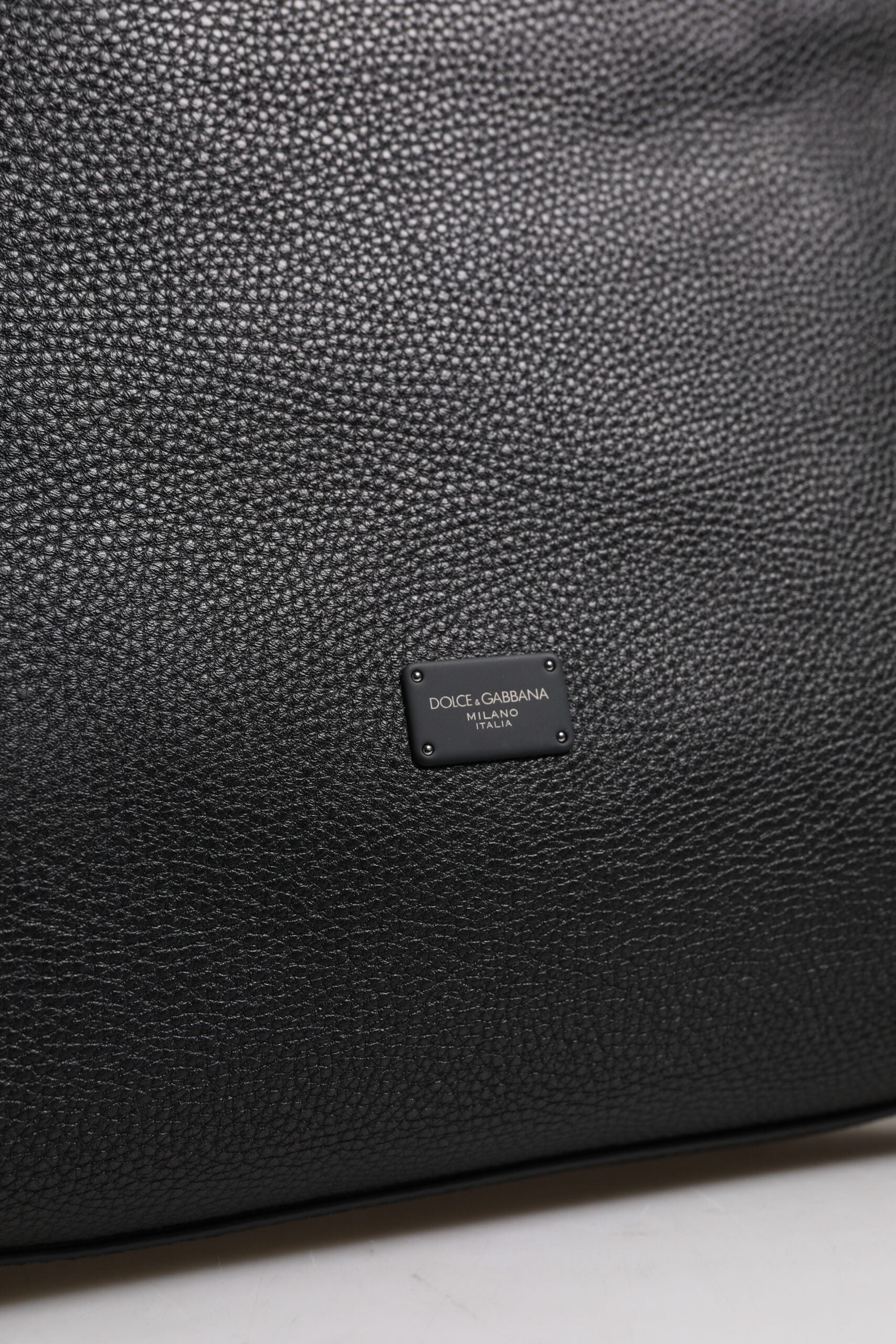 Dolce & Gabbana Black Calfskin Leather Hand Shoulder Duffle Bag - ACCEXO