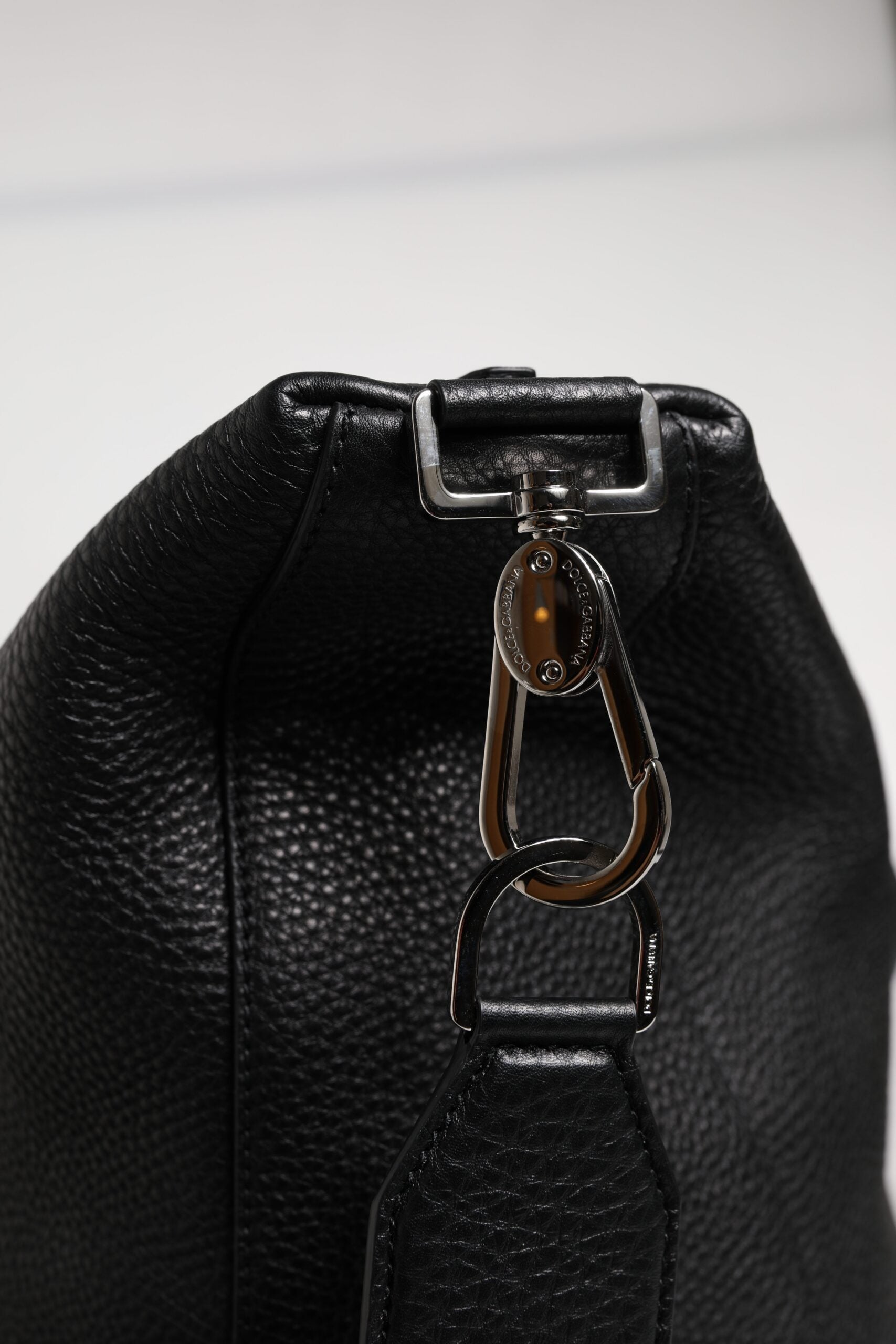 Dolce & Gabbana Black Calfskin Leather Hand Shoulder Duffle Bag - ACCEXO