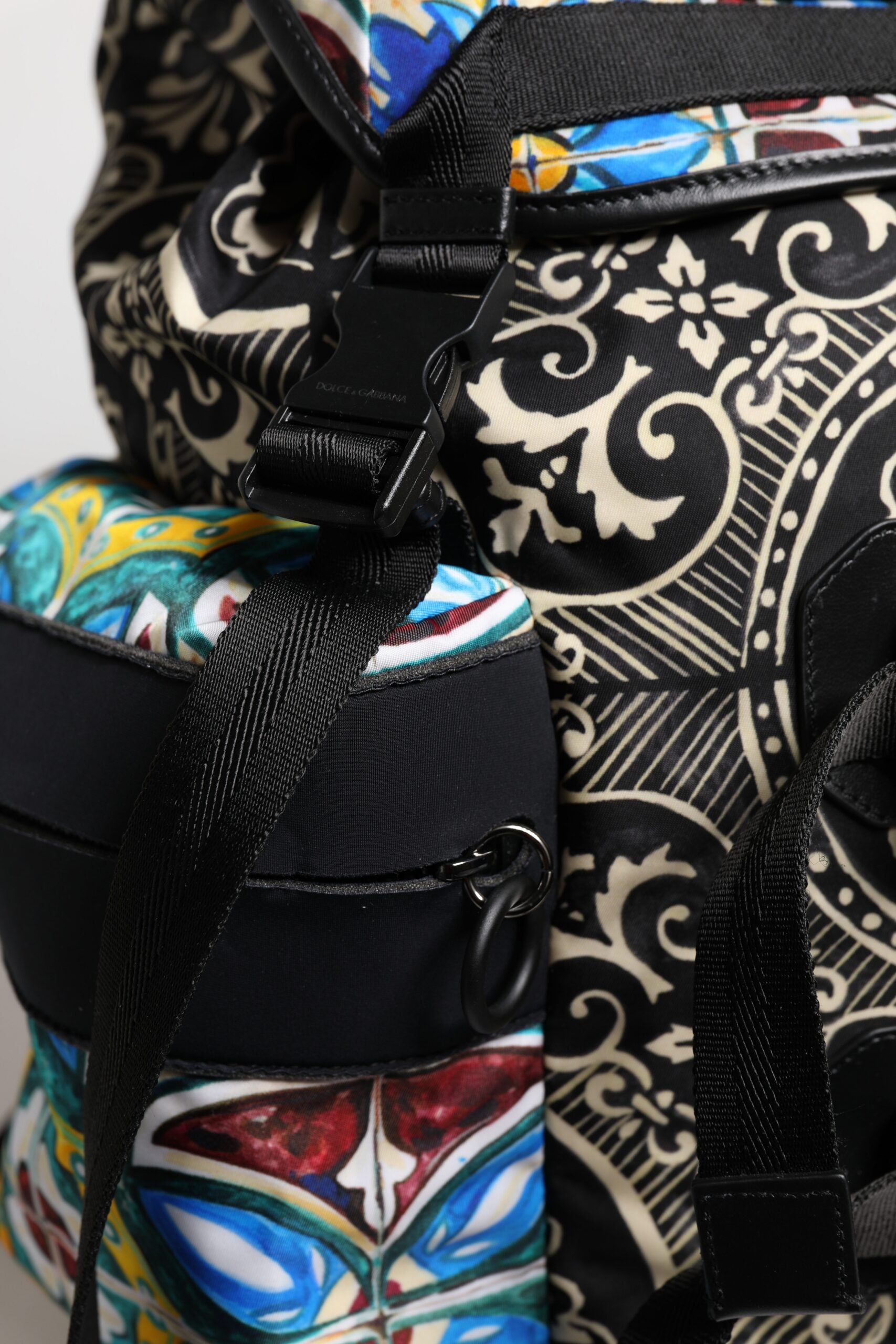 Dolce & Gabbana Multicolor Maiolica Print Nylon Backpack Bag - ACCEXO