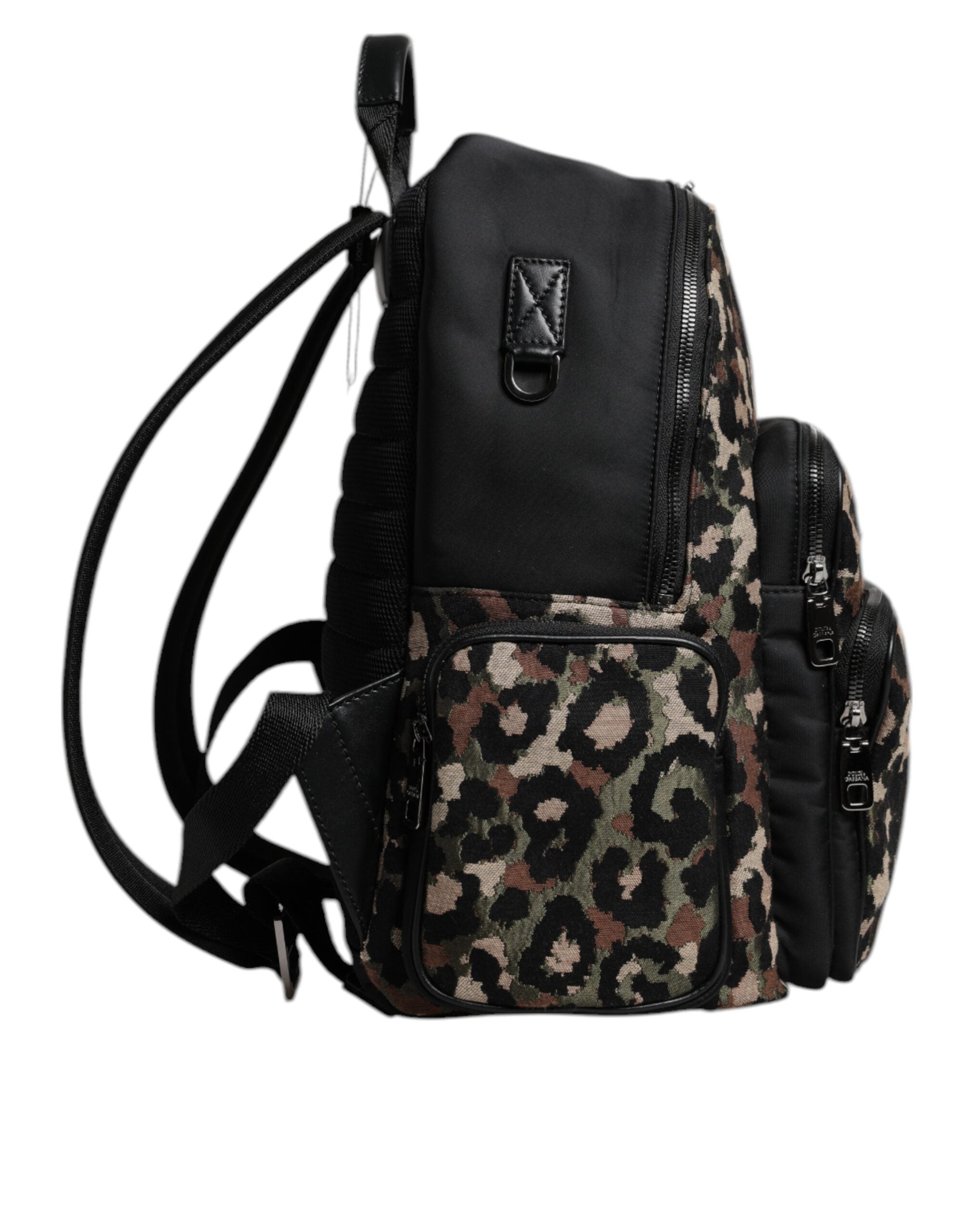 Dolce & Gabbana Multicolor Leopard Print DG Logo Plaque Men Backpack Bag - ACCEXO