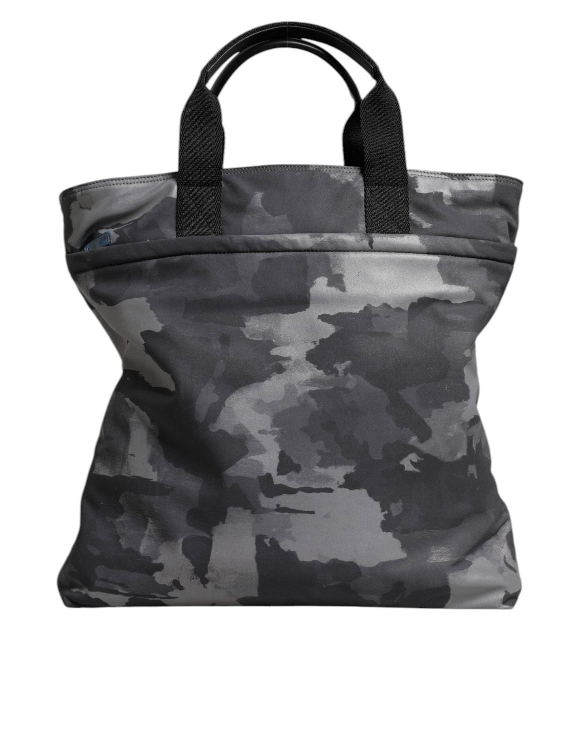 Dolce & Gabbana Gray Camo Cotton Multiple Compartments Tote Bag - ACCEXO
