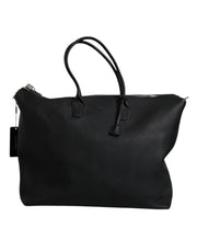 Dolce & Gabbana Black Calfskin Leather Hand Shoulder Duffle Bag - ACCEXO