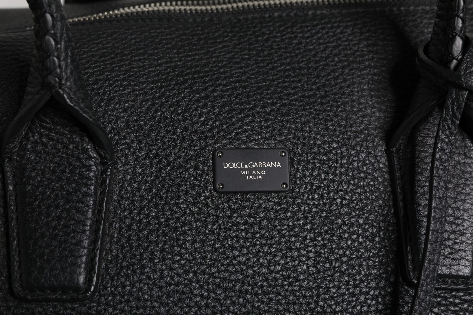 Dolce & Gabbana Black Calfskin Leather Hand Shoulder Duffle Bag - ACCEXO