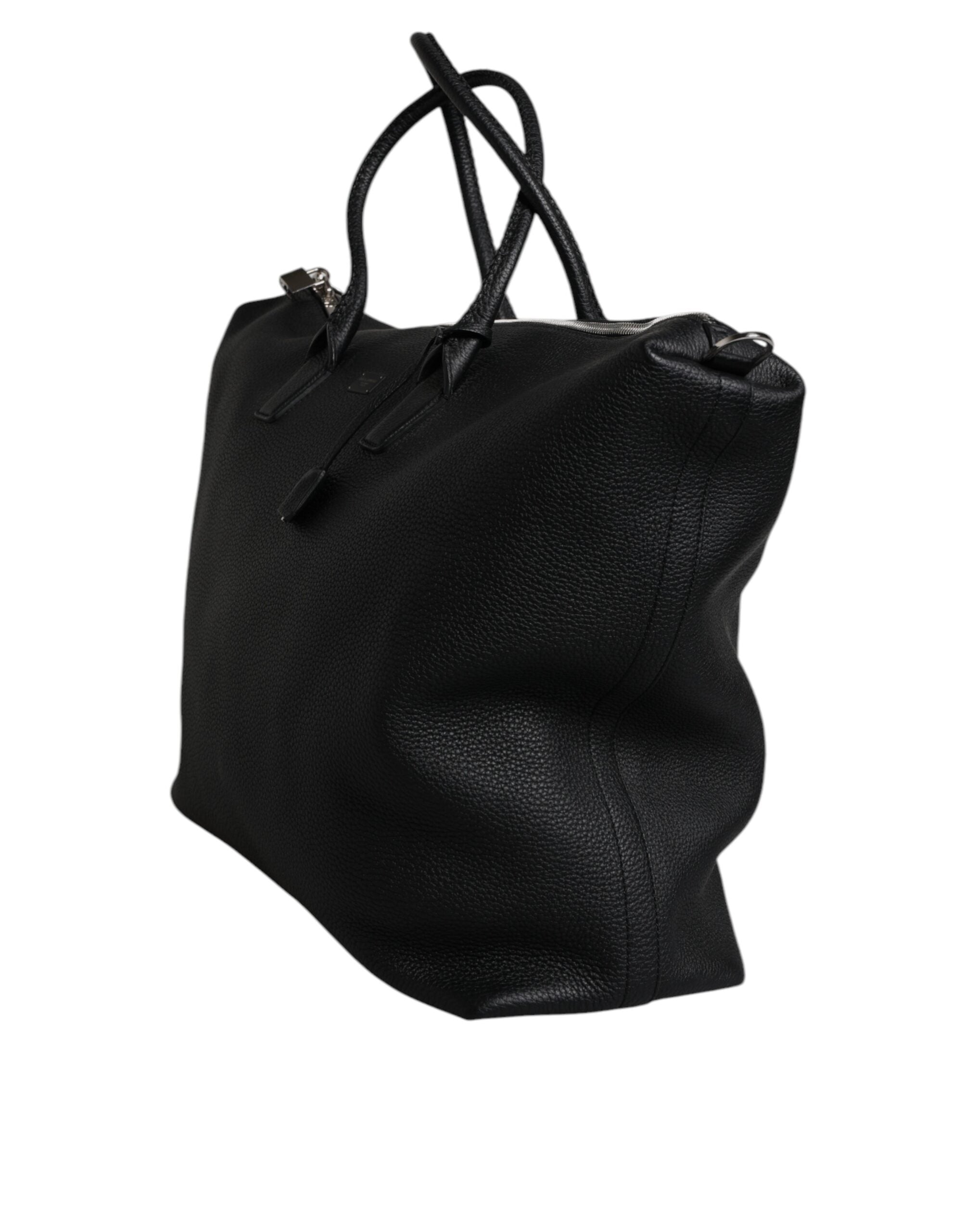 Dolce & Gabbana Black Calfskin Leather Hand Shoulder Duffle Bag - ACCEXO