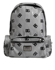 Dolce & Gabbana Polyester Gray Black DG Logo Plaque Backpack Bag - ACCEXO