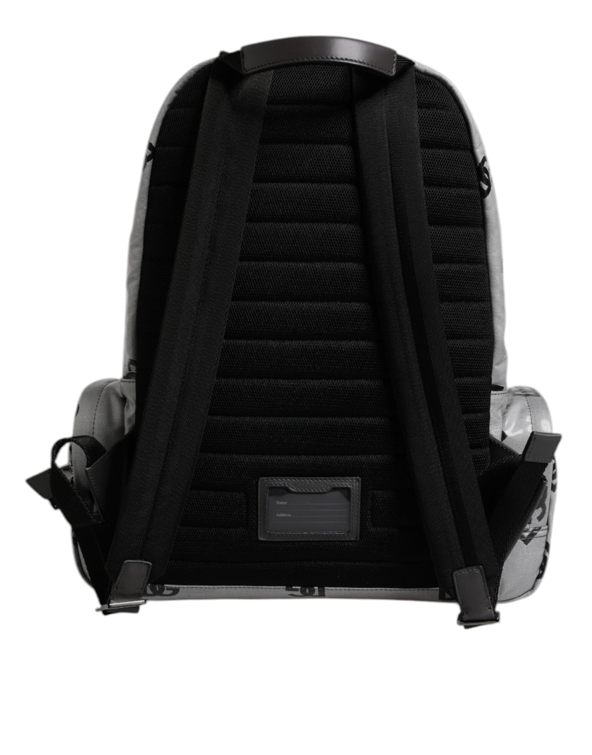 Dolce & Gabbana Polyester Gray Black DG Logo Plaque Backpack Bag - ACCEXO