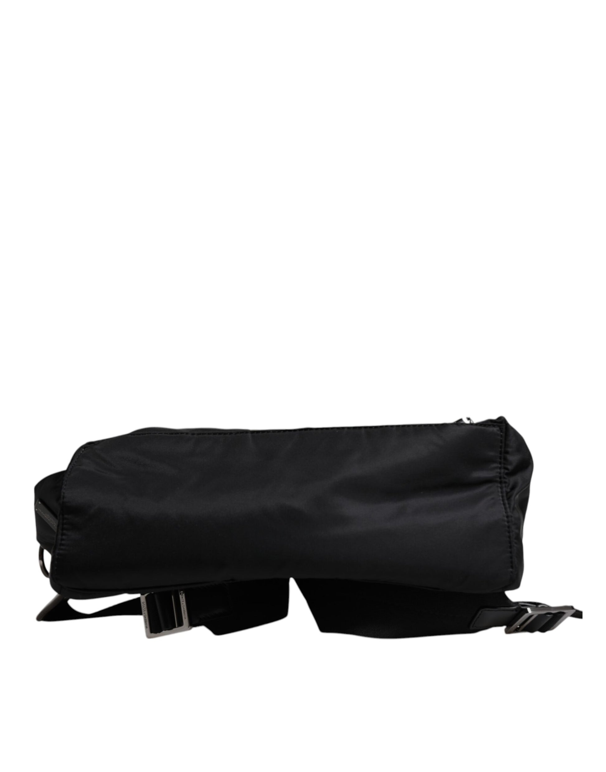 Dolce & Gabbana Black Logo Tape Polyamide School Travel Backpack Bag - ACCEXO