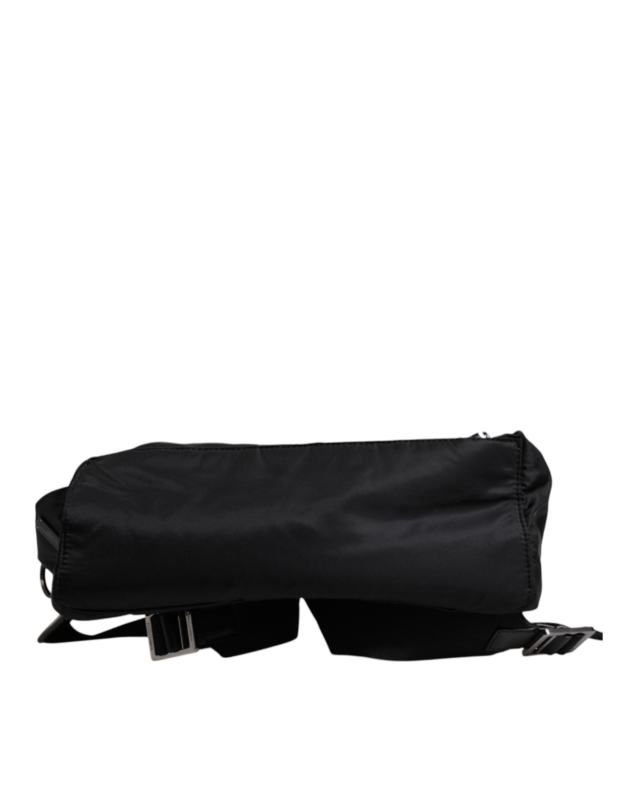 Dolce & Gabbana Black Logo Tape Polyamide School Travel Backpack Bag - ACCEXO