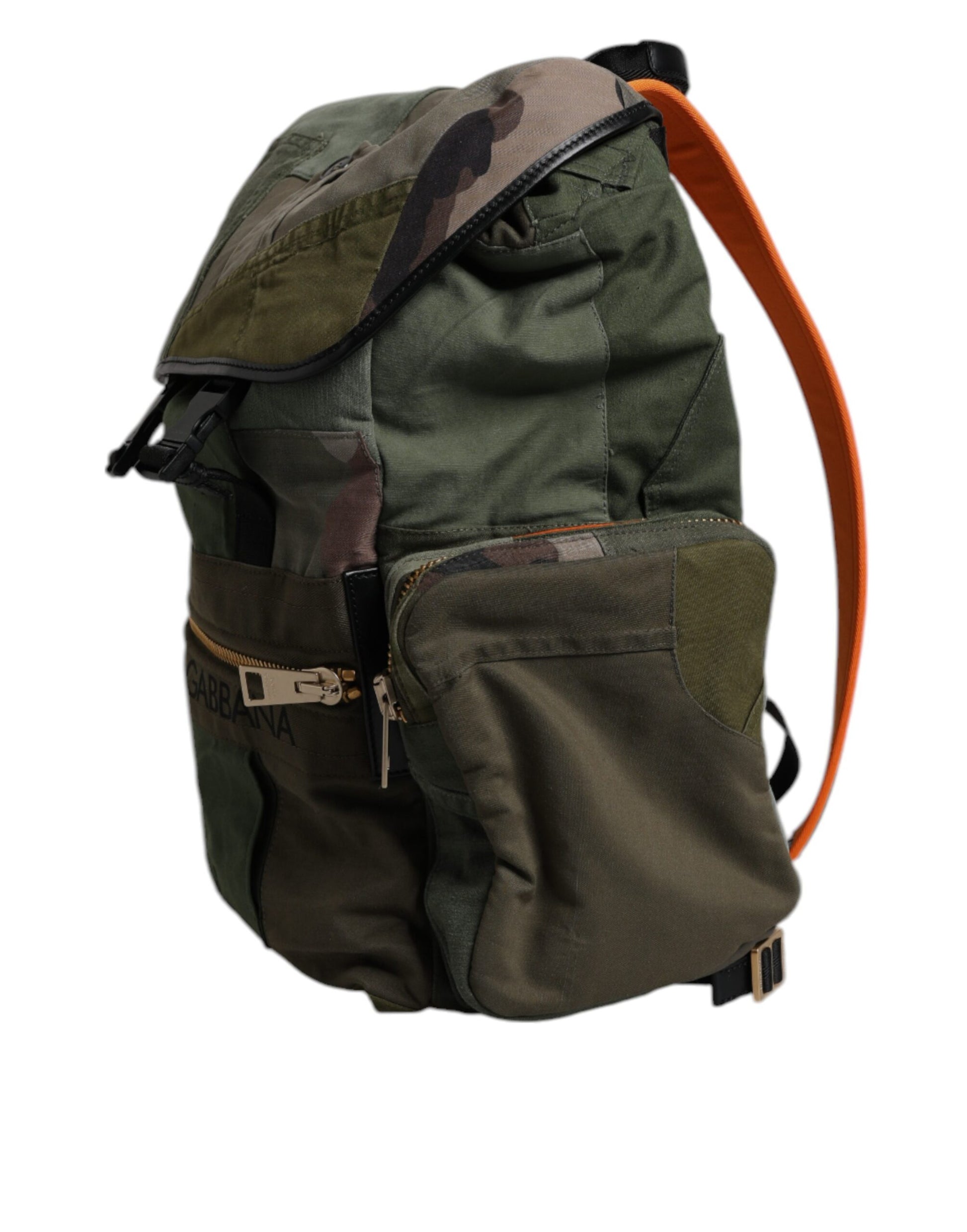 Dolce & Gabbana Military Green Patchwork Travel Backpack Bag - ACCEXO