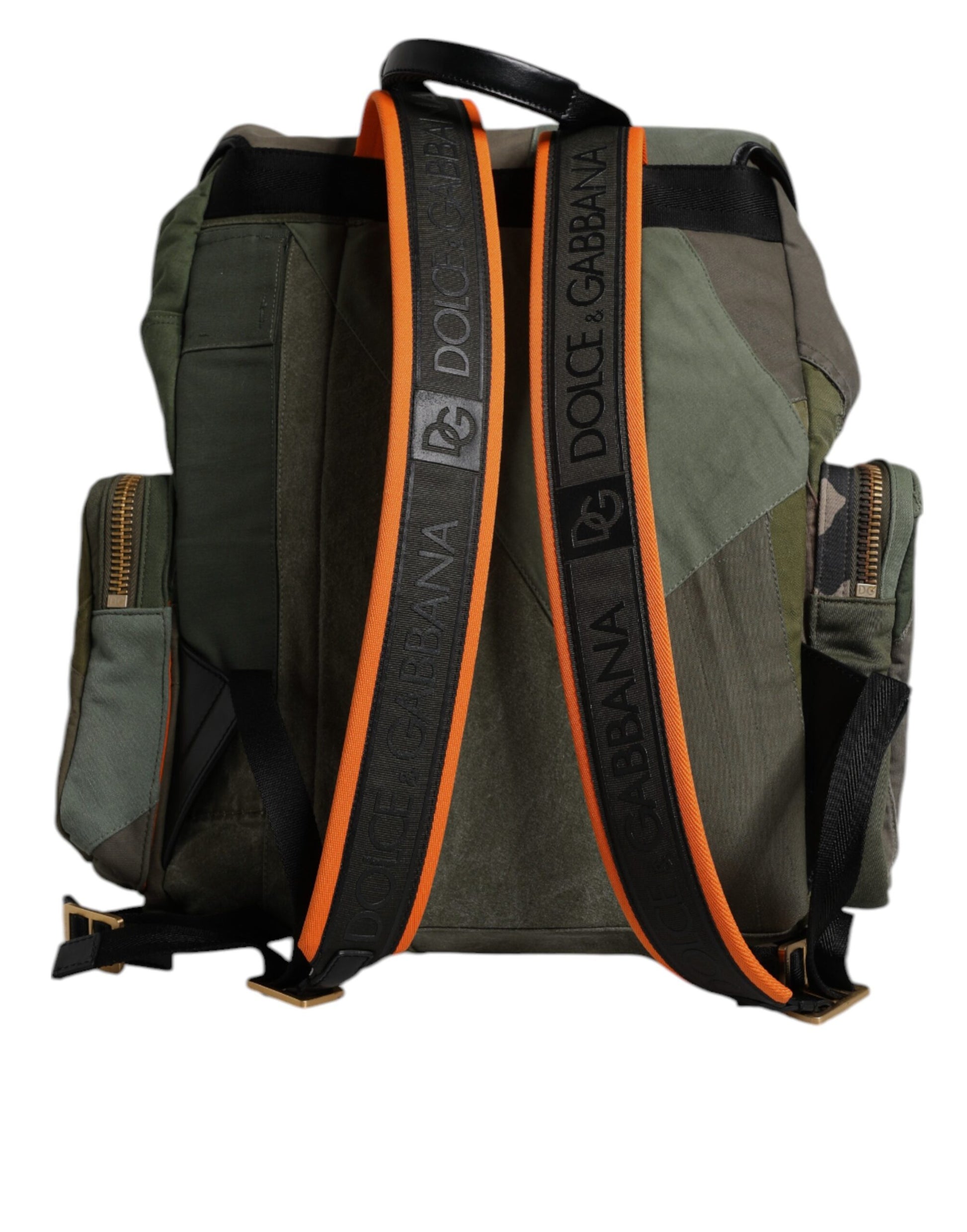 Dolce & Gabbana Military Green Patchwork Travel Backpack Bag - ACCEXO