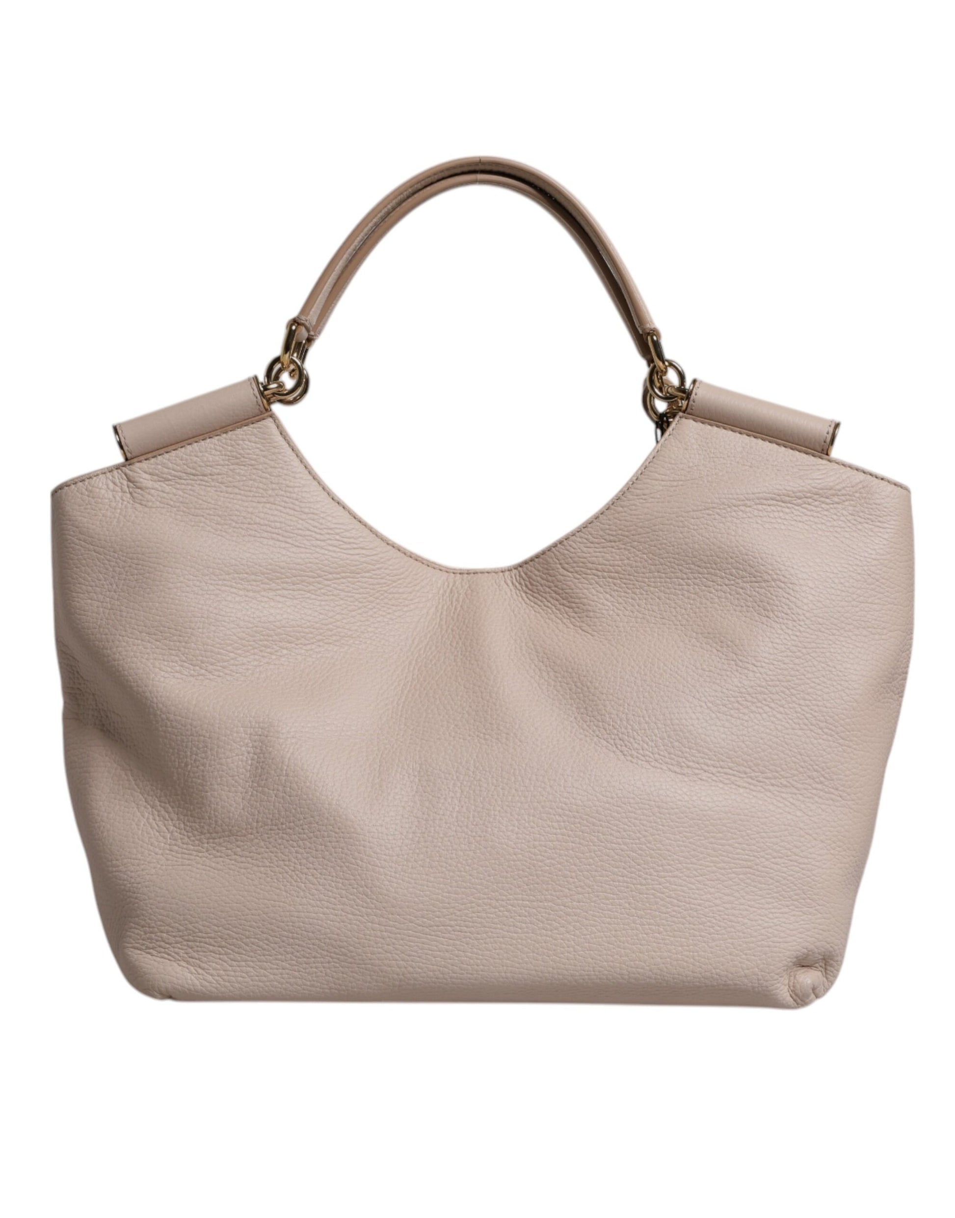 Dolce & Gabbana Light Pink Deer Leather Logo Plaque Tote Top Handle Bag - ACCEXO