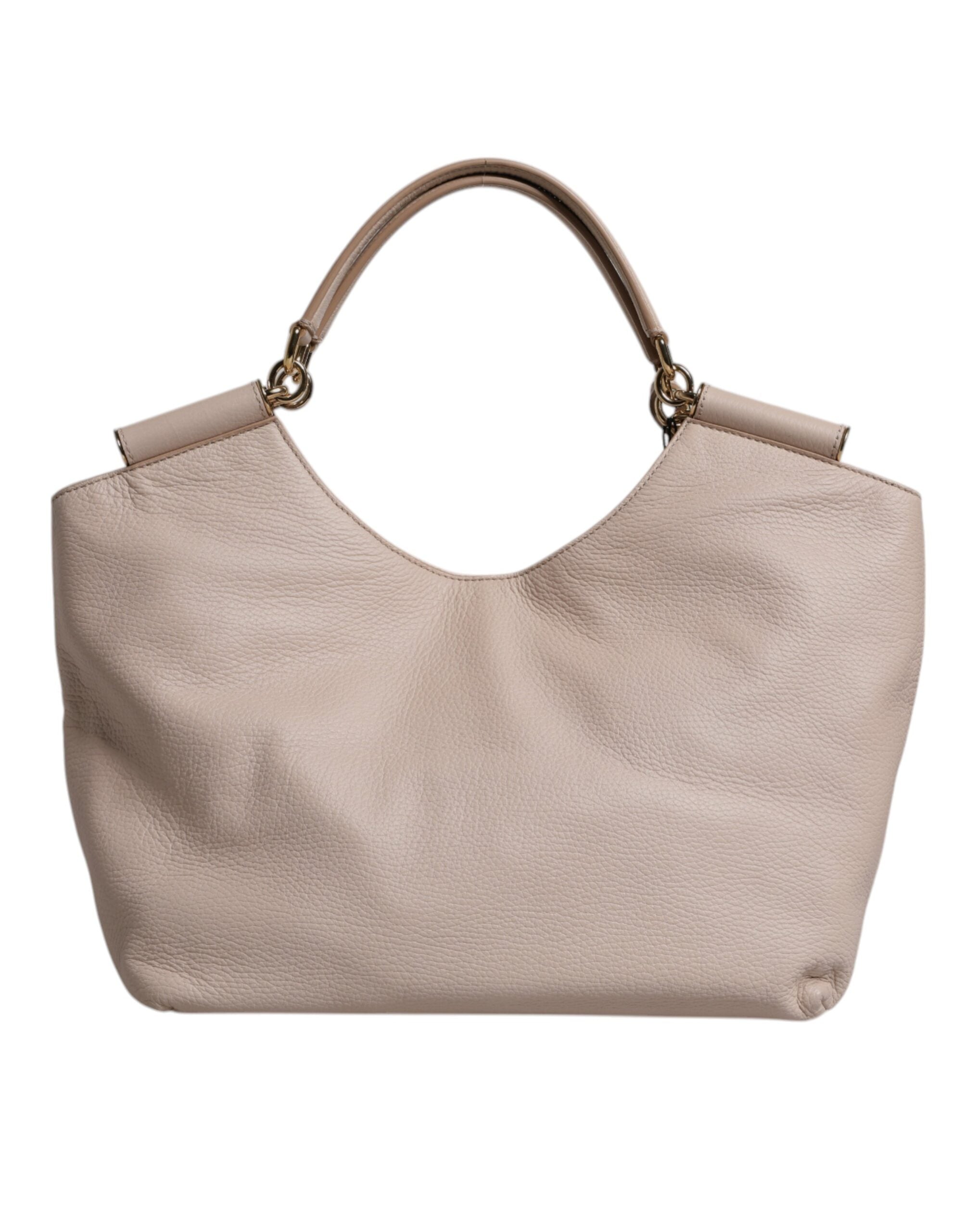 Dolce & Gabbana Light Pink Deer Leather Logo Plaque Tote Top Handle Bag - ACCEXO