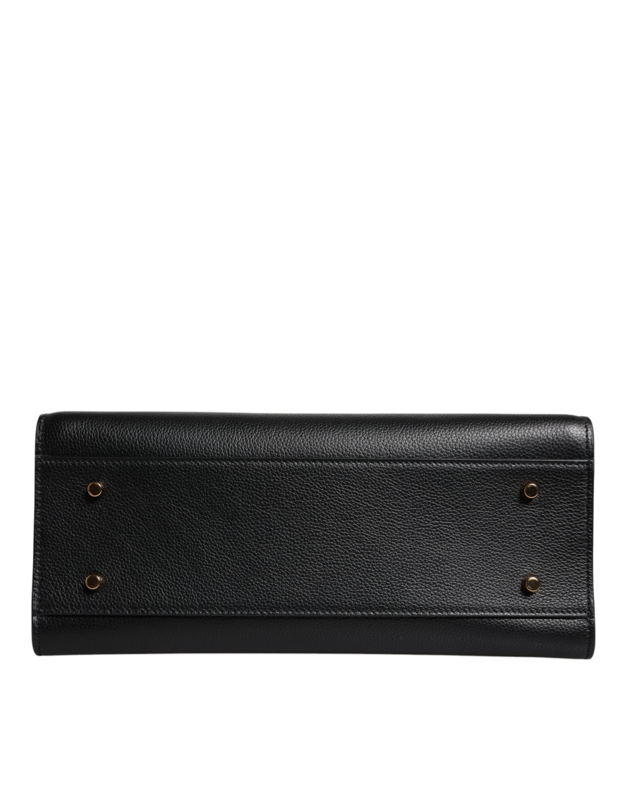 Versace Black Large Leather Top Handle Shoulder Crossbody Bag - ACCEXO