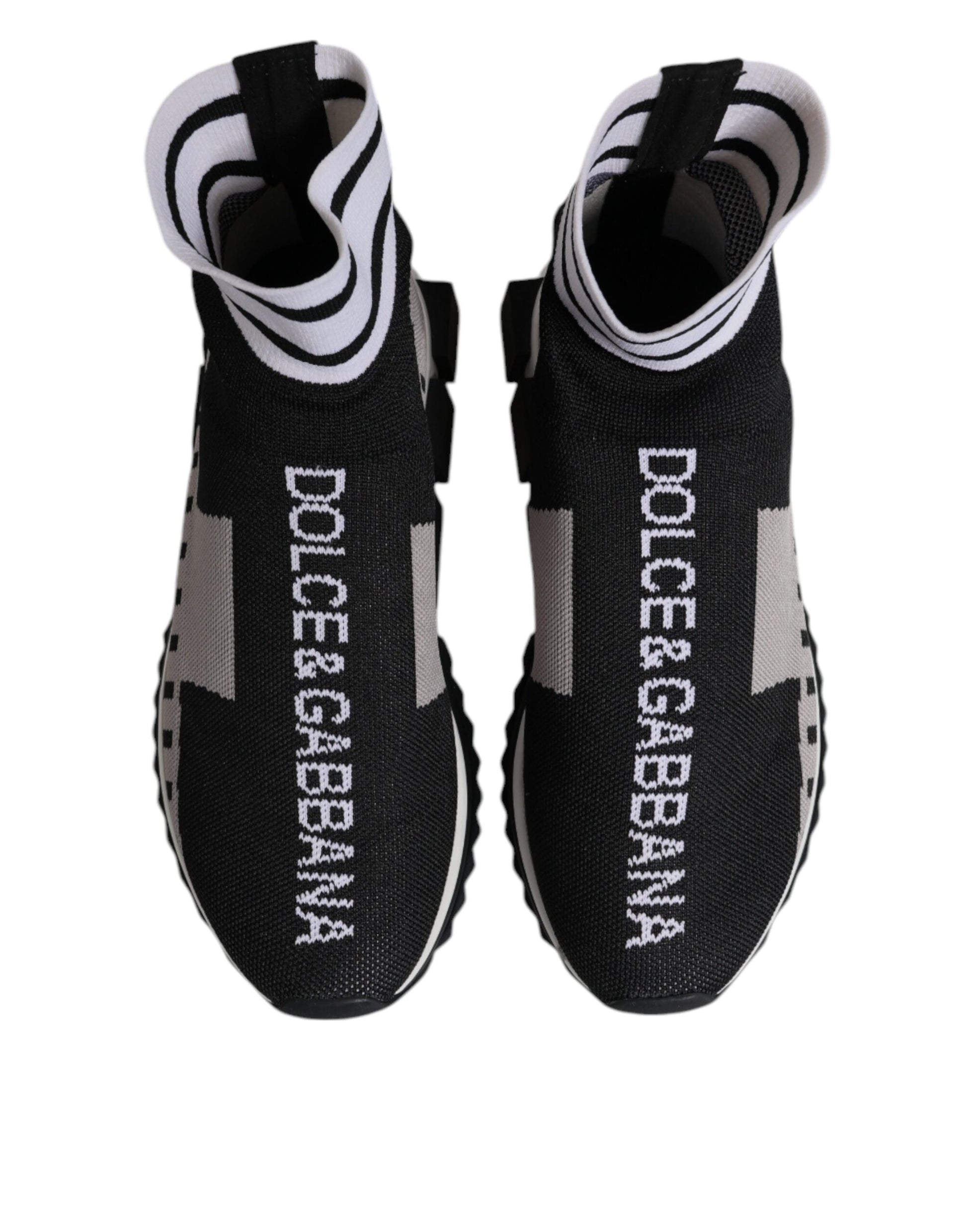 Dolce & Gabbana Black Gray Sorrento Socks Men Sneakers Shoes - ACCEXO