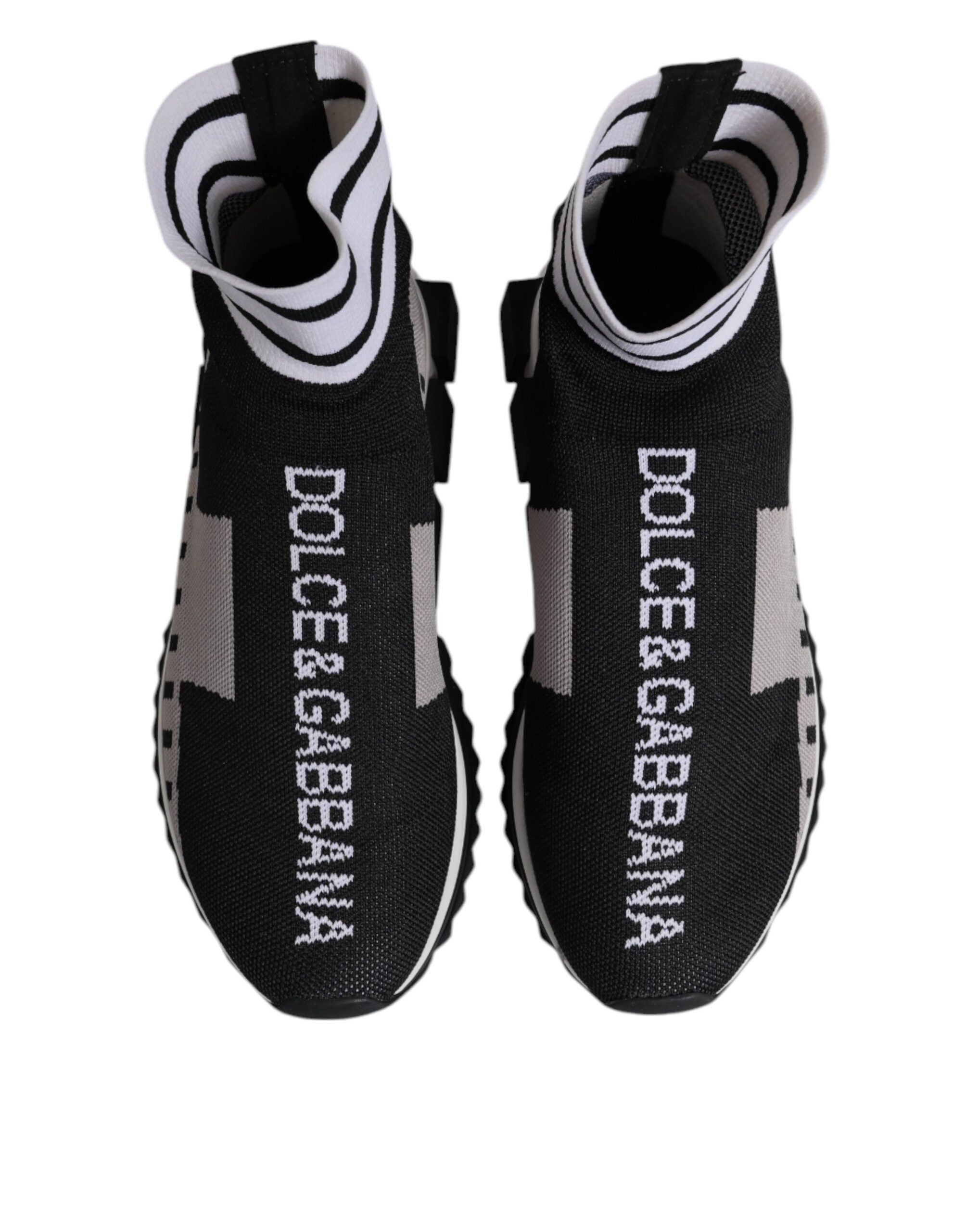 Dolce & Gabbana Black Gray Sorrento Socks Men Sneakers Shoes - ACCEXO