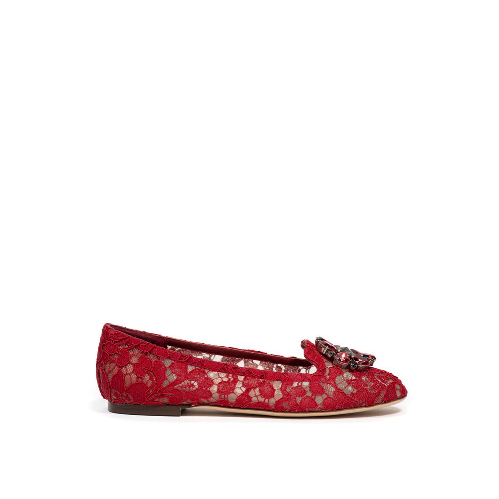 Dolce & Gabbana Red Viscose Flat Shoe - ACCEXO