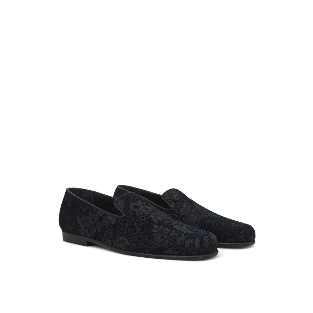Etro Blue Leather Slip-On Loafer - ACCEXO