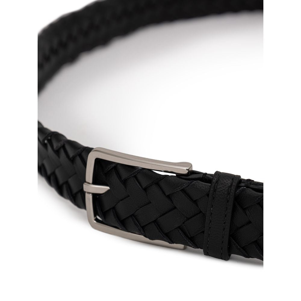 Bottega Veneta Black Leather Belt - ACCEXO