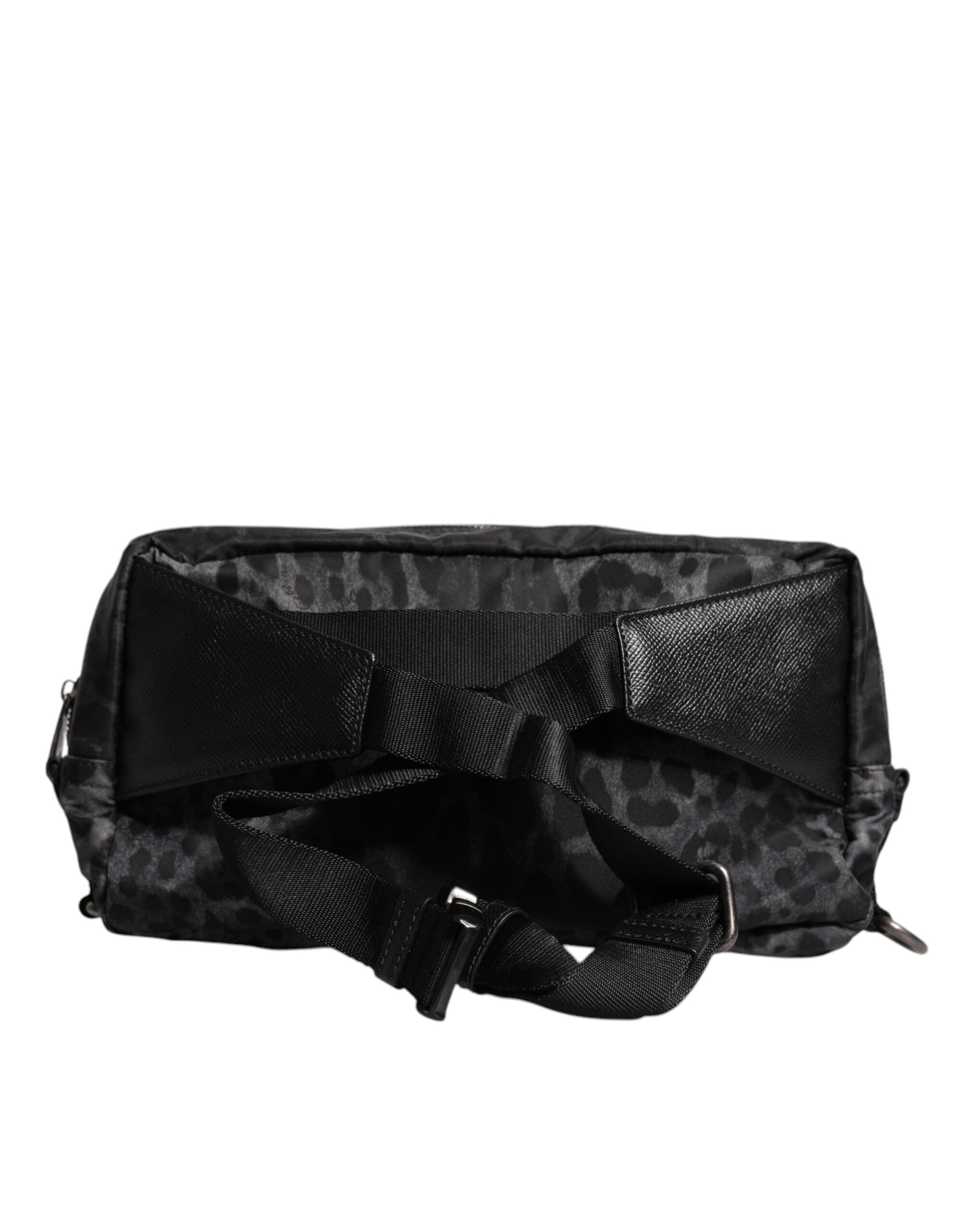 Dolce & Gabbana Black Gray Leopard DG Logo Belt Waist Fanny Pack Bag - ACCEXO
