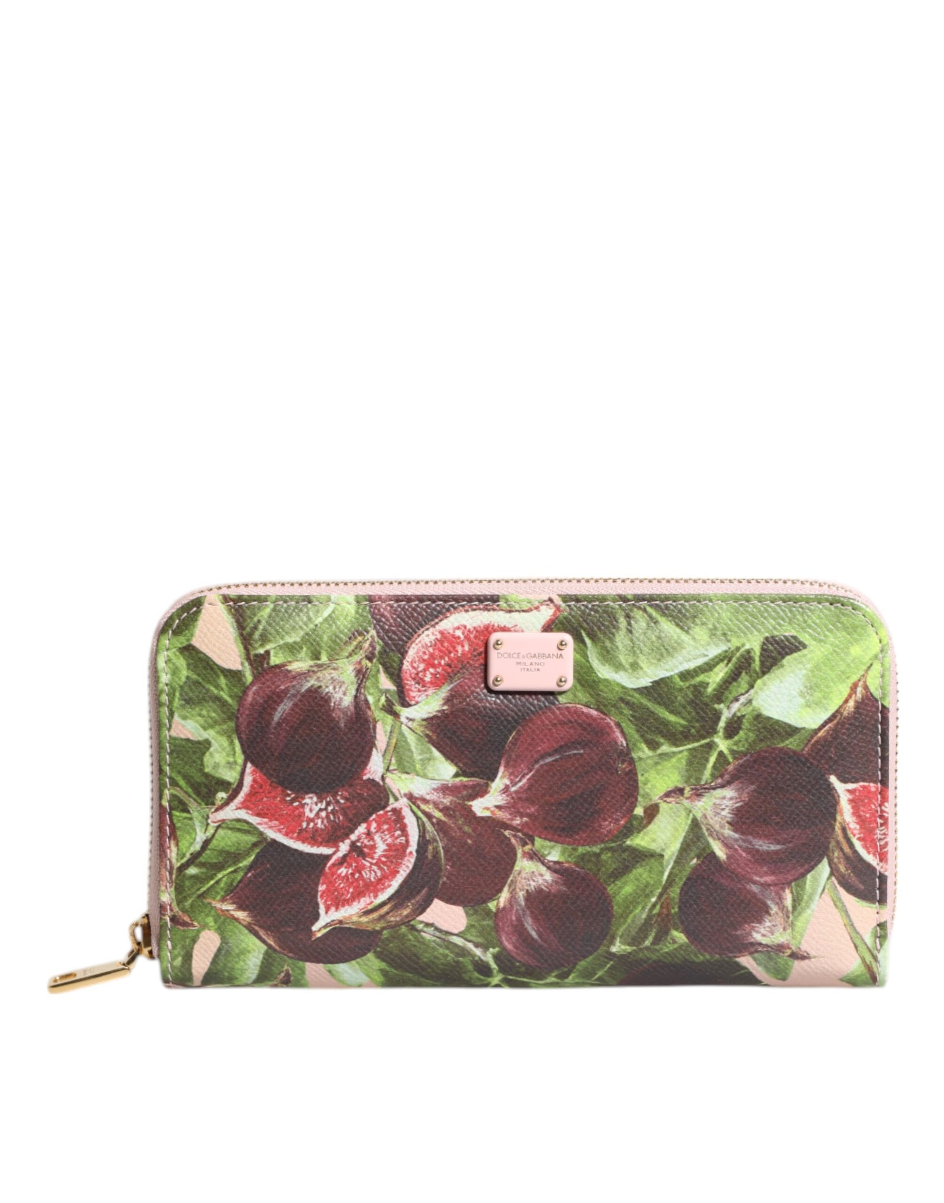 Dolce & Gabbana Multicolor Fig Fruit Dauphine Leather Zip Around Continental Wallet - ACCEXO
