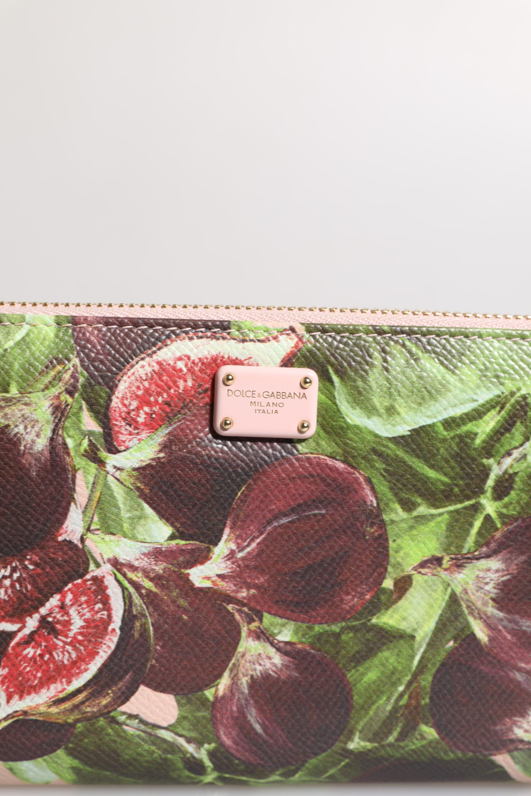 Dolce & Gabbana Multicolor Fig Fruit Dauphine Leather Zip Around Continental Wallet - ACCEXO