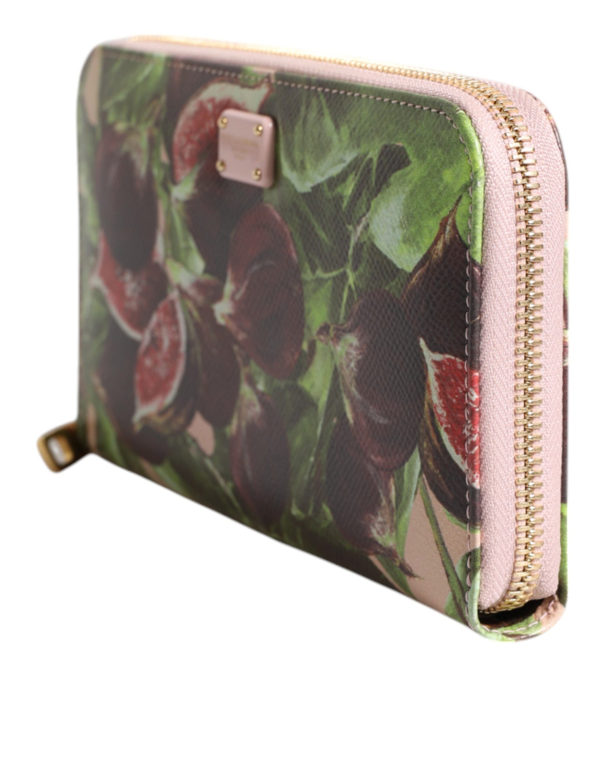 Dolce & Gabbana Multicolor Fig Fruit Dauphine Leather Zip Around Continental Wallet - ACCEXO