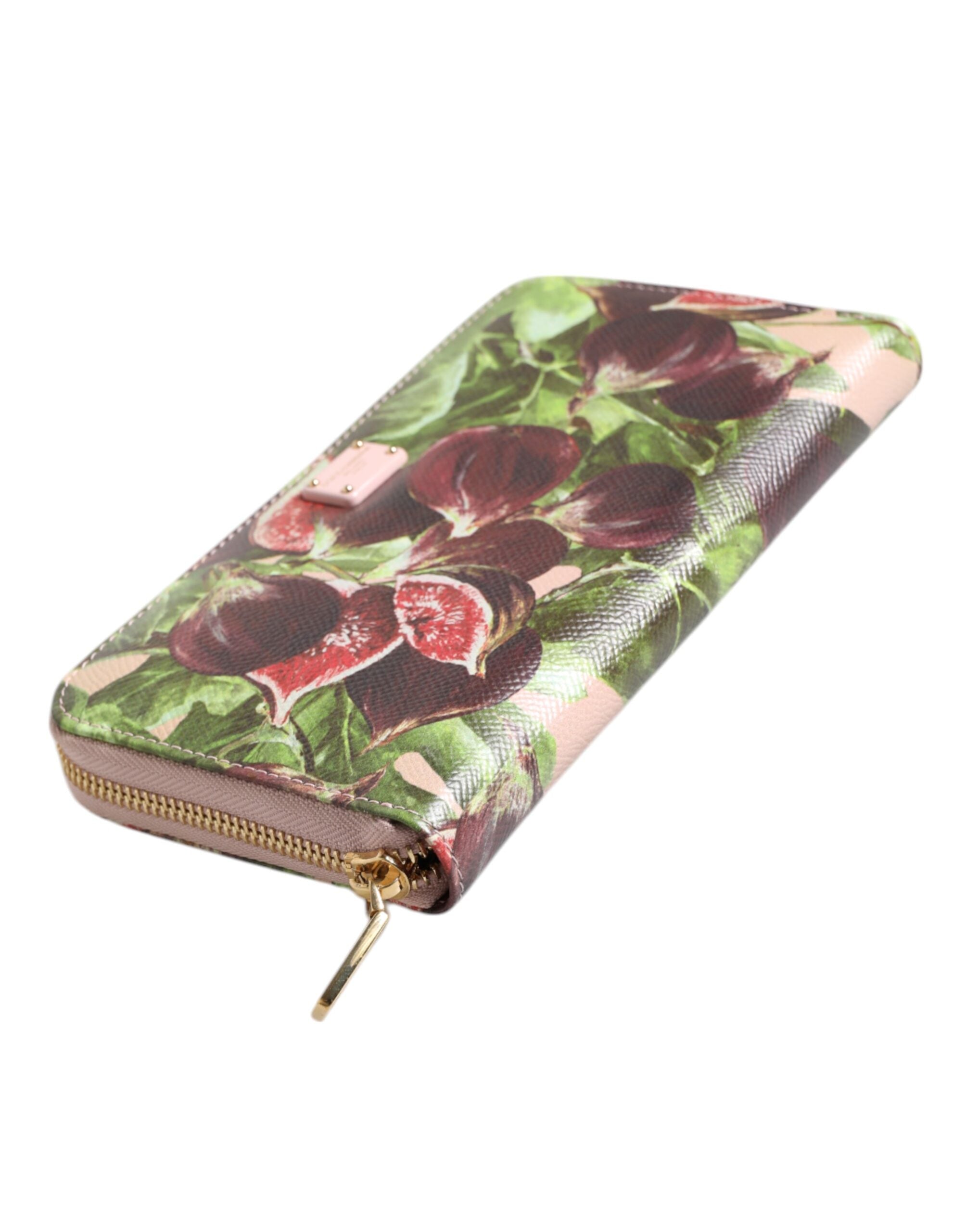 Dolce & Gabbana Multicolor Fig Fruit Dauphine Leather Zip Around Continental Wallet - ACCEXO