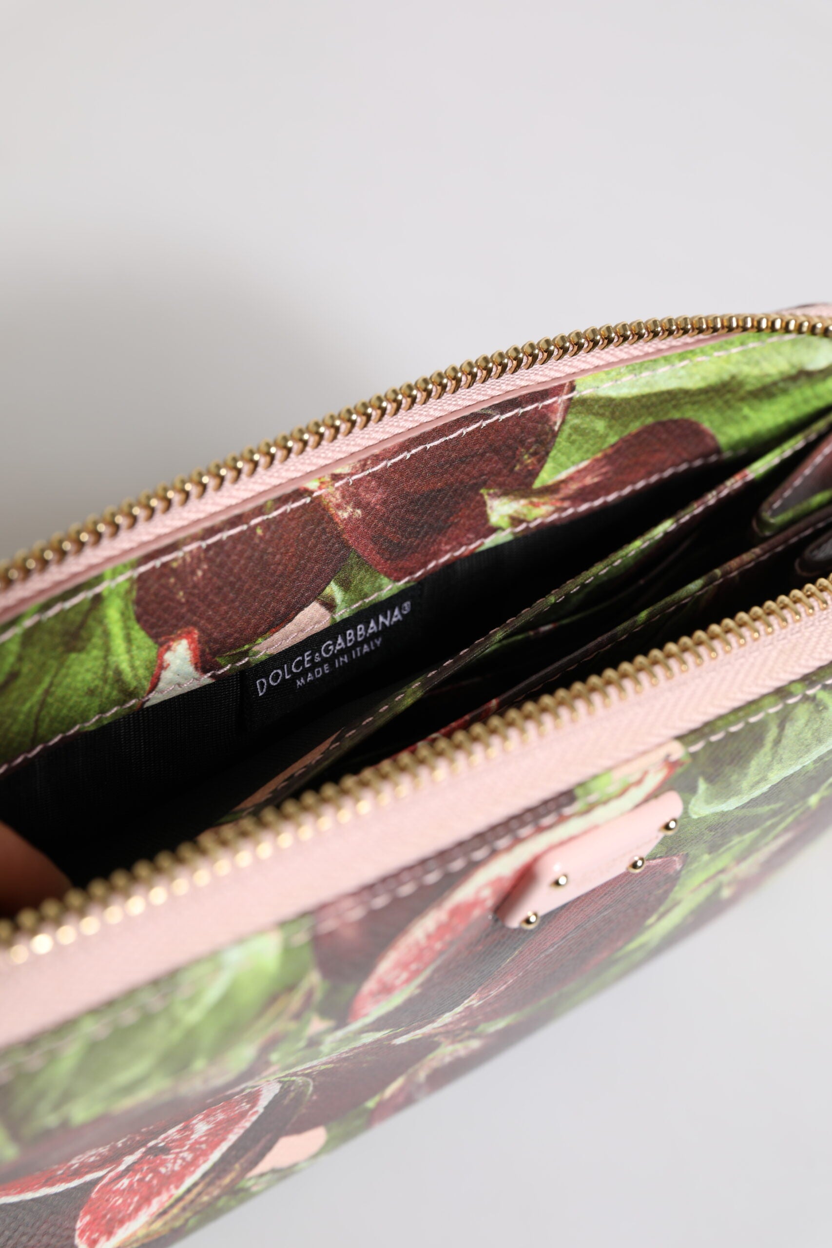 Dolce & Gabbana Multicolor Fig Fruit Dauphine Leather Zip Around Continental Wallet - ACCEXO