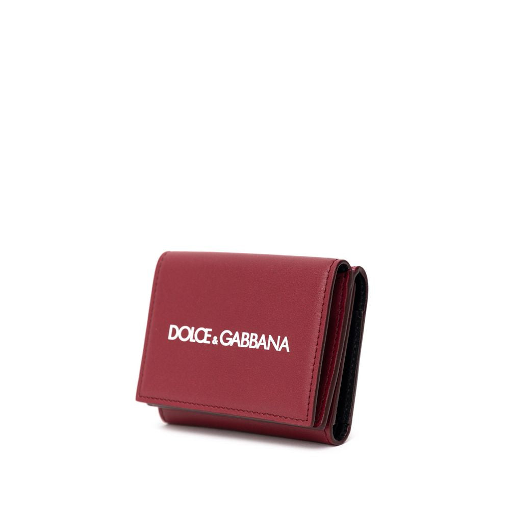 Dolce & Gabbana Red Leather Di Calfskin Wallet - ACCEXO