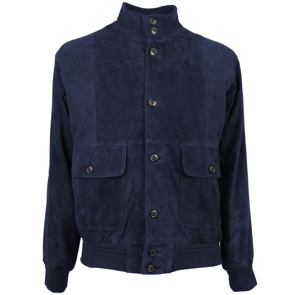 Emilio Romanelli Blue Calfskin Jacket - ACCEXO