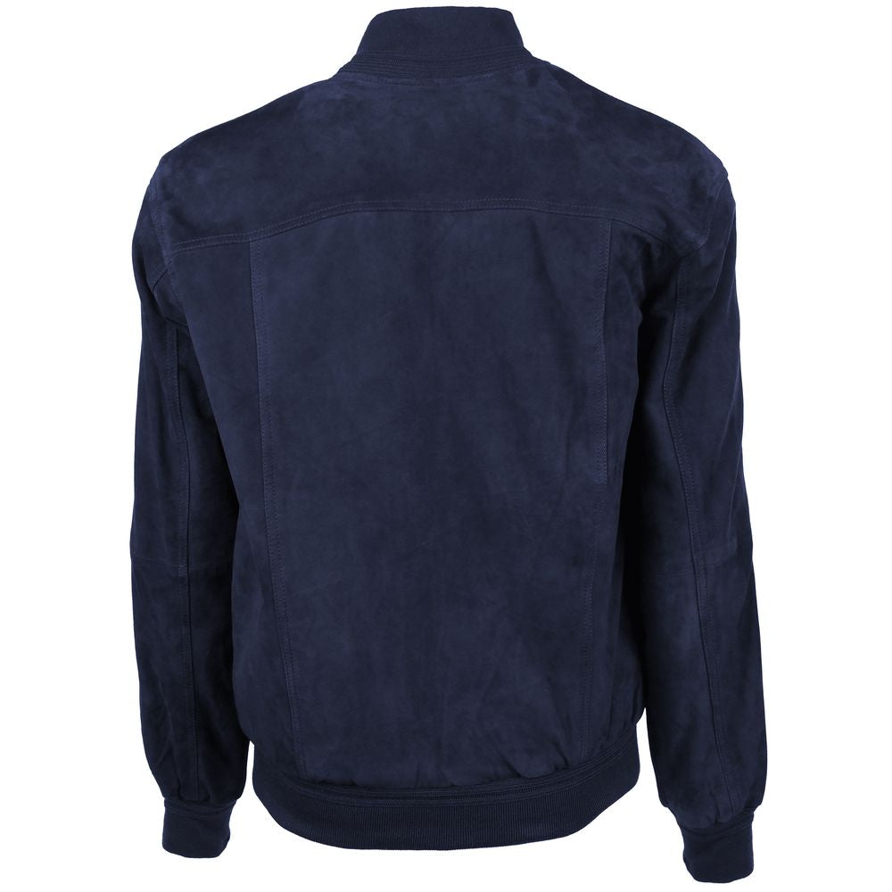 Emilio Romanelli Blue Calfskin Jacket - ACCEXO