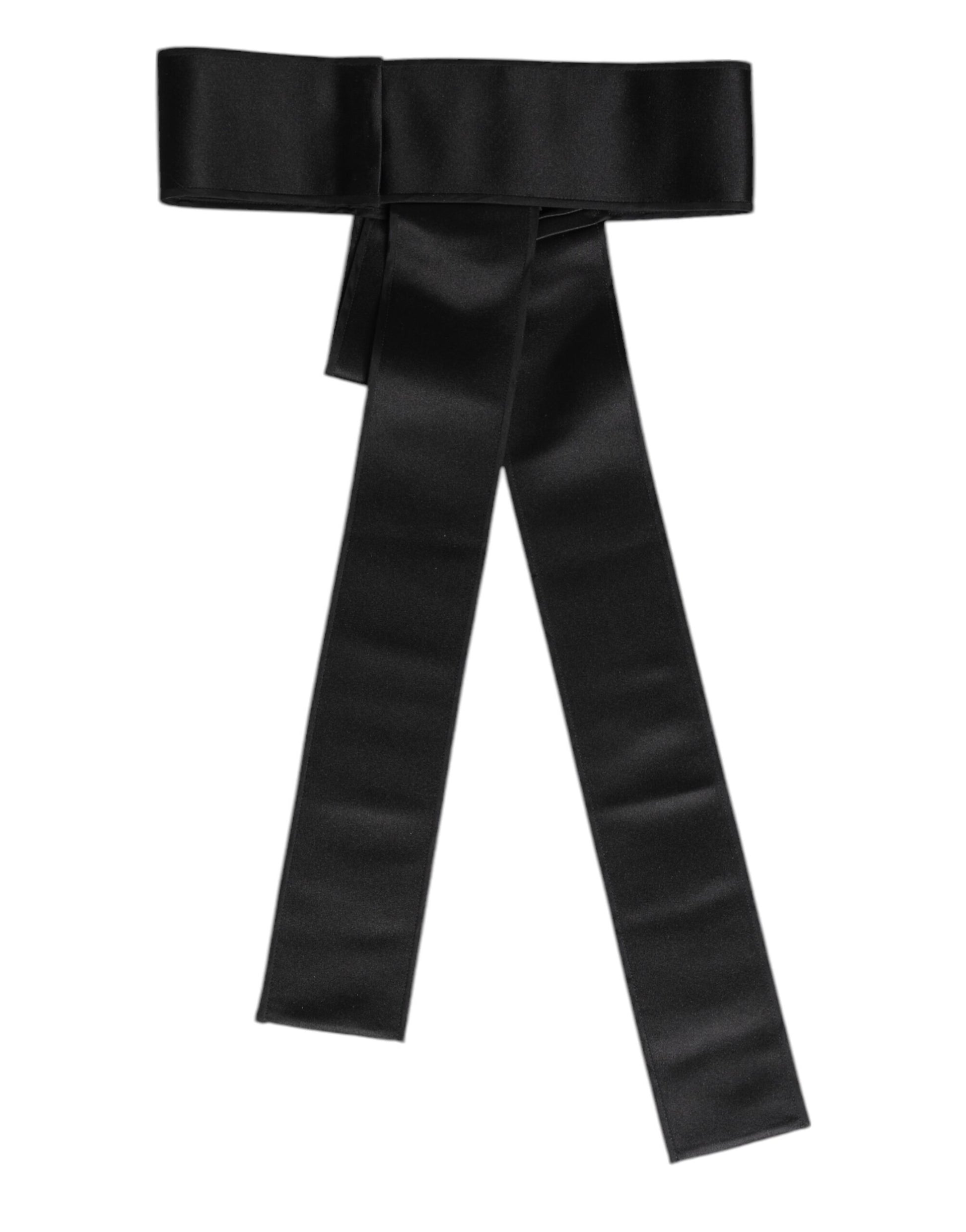 Dolce & Gabbana Black Satin Wide Waist Belt - ACCEXO
