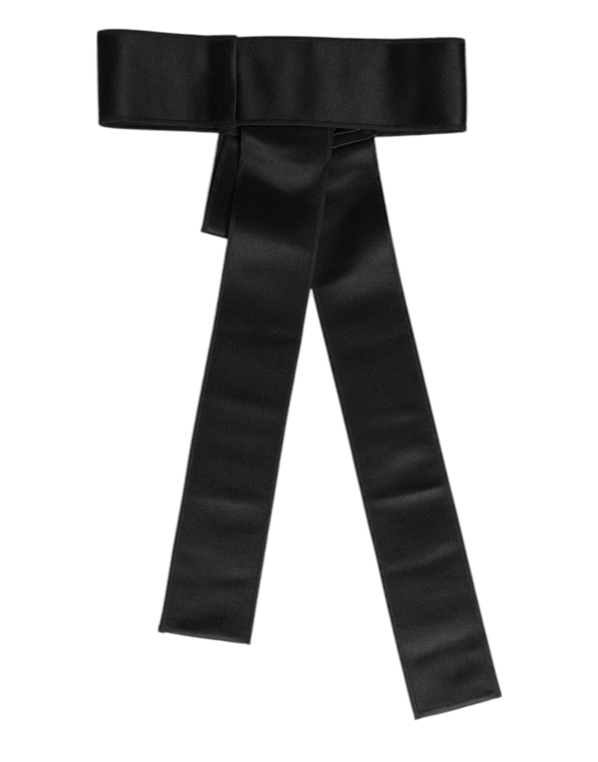 Dolce & Gabbana Black Satin Wide Waist Belt - ACCEXO