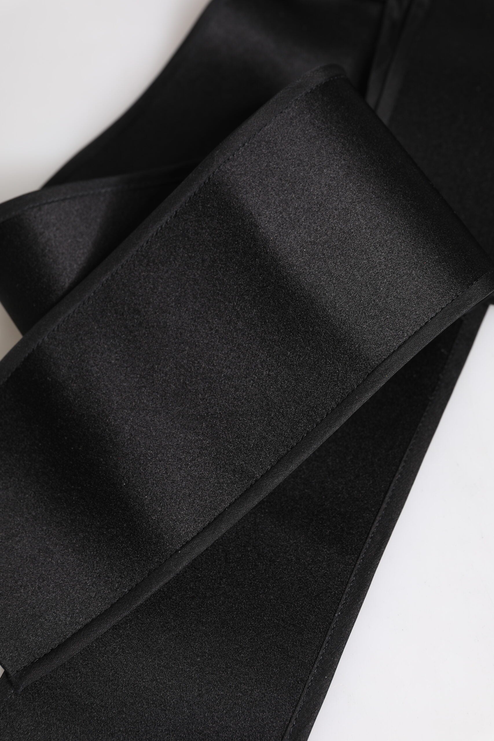 Dolce & Gabbana Black Satin Wide Waist Belt - ACCEXO