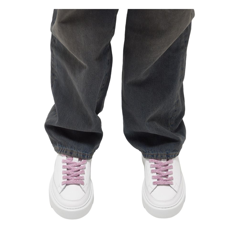 D.A.T.E Beige Leather Sneaker - ACCEXO