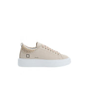 D.A.T.E Beige Leather Sneaker - ACCEXO