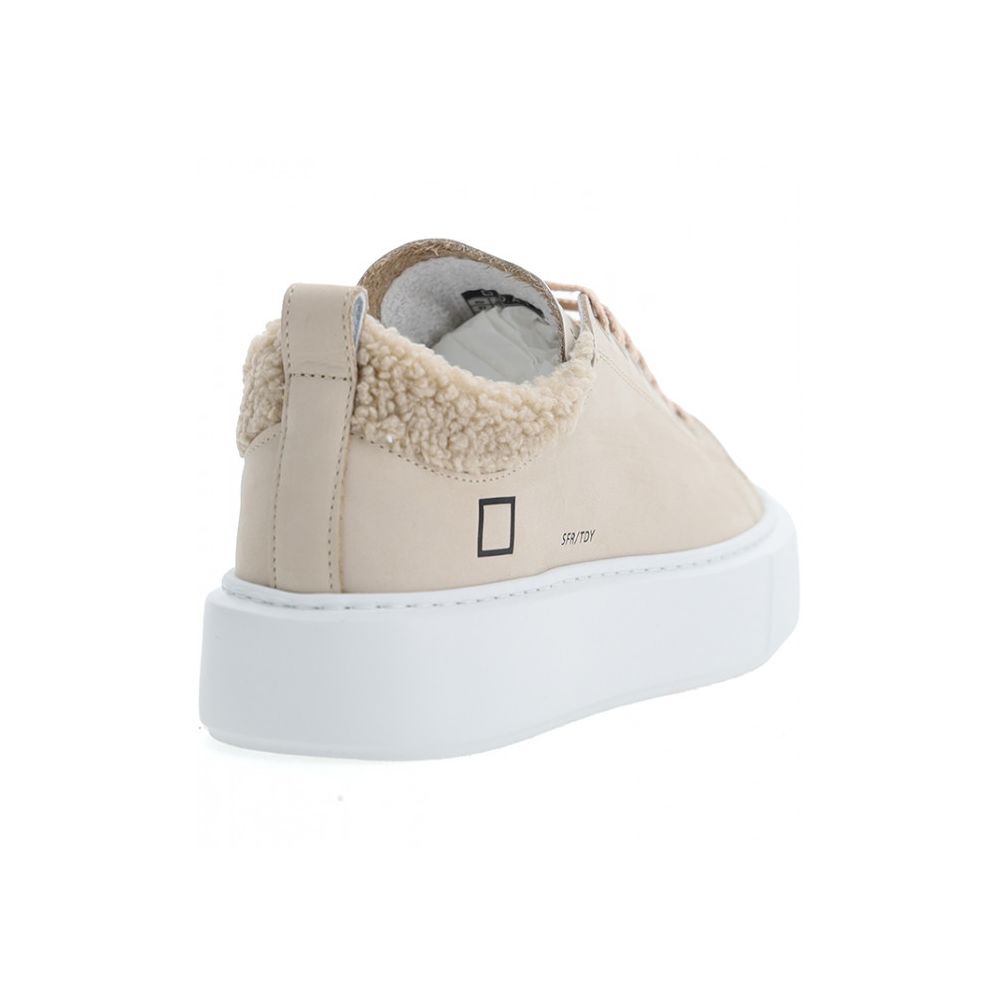 D.A.T.E Beige Leather Sneaker - ACCEXO