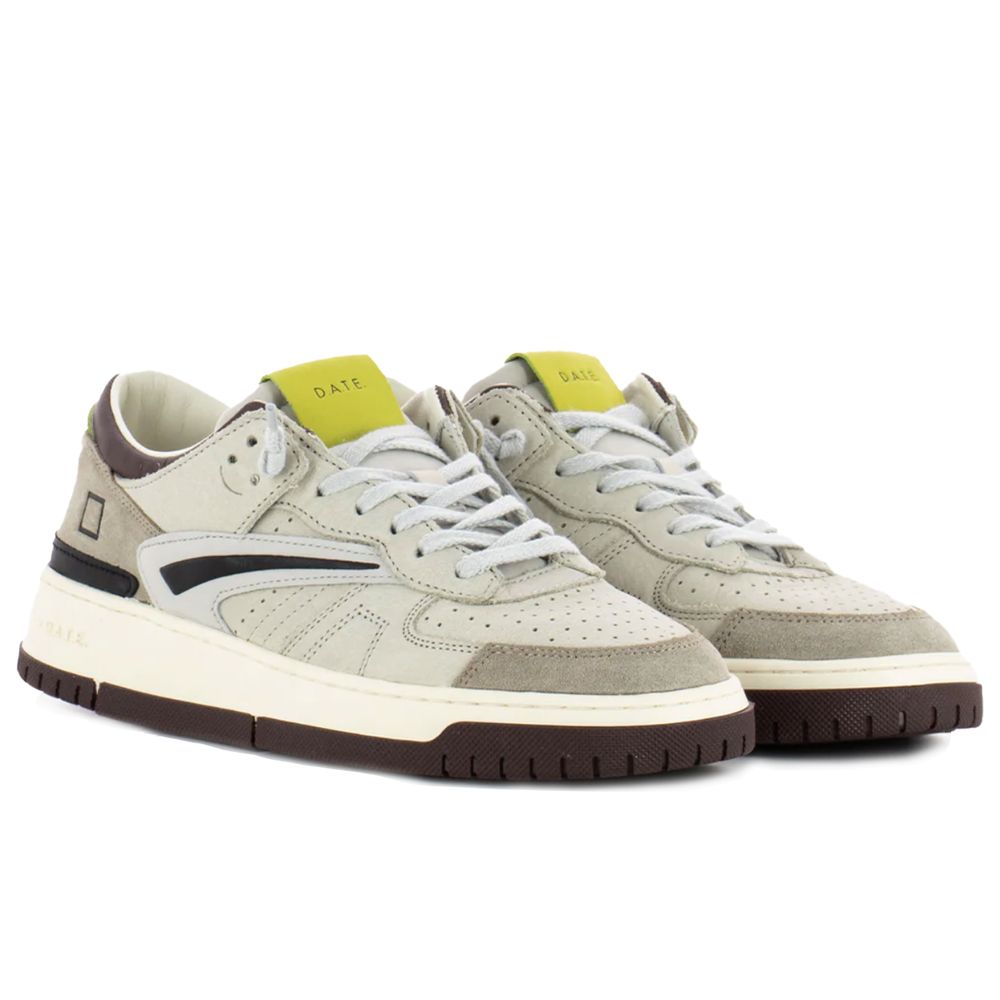 D.A.T.E Beige Leather Sneaker - ACCEXO