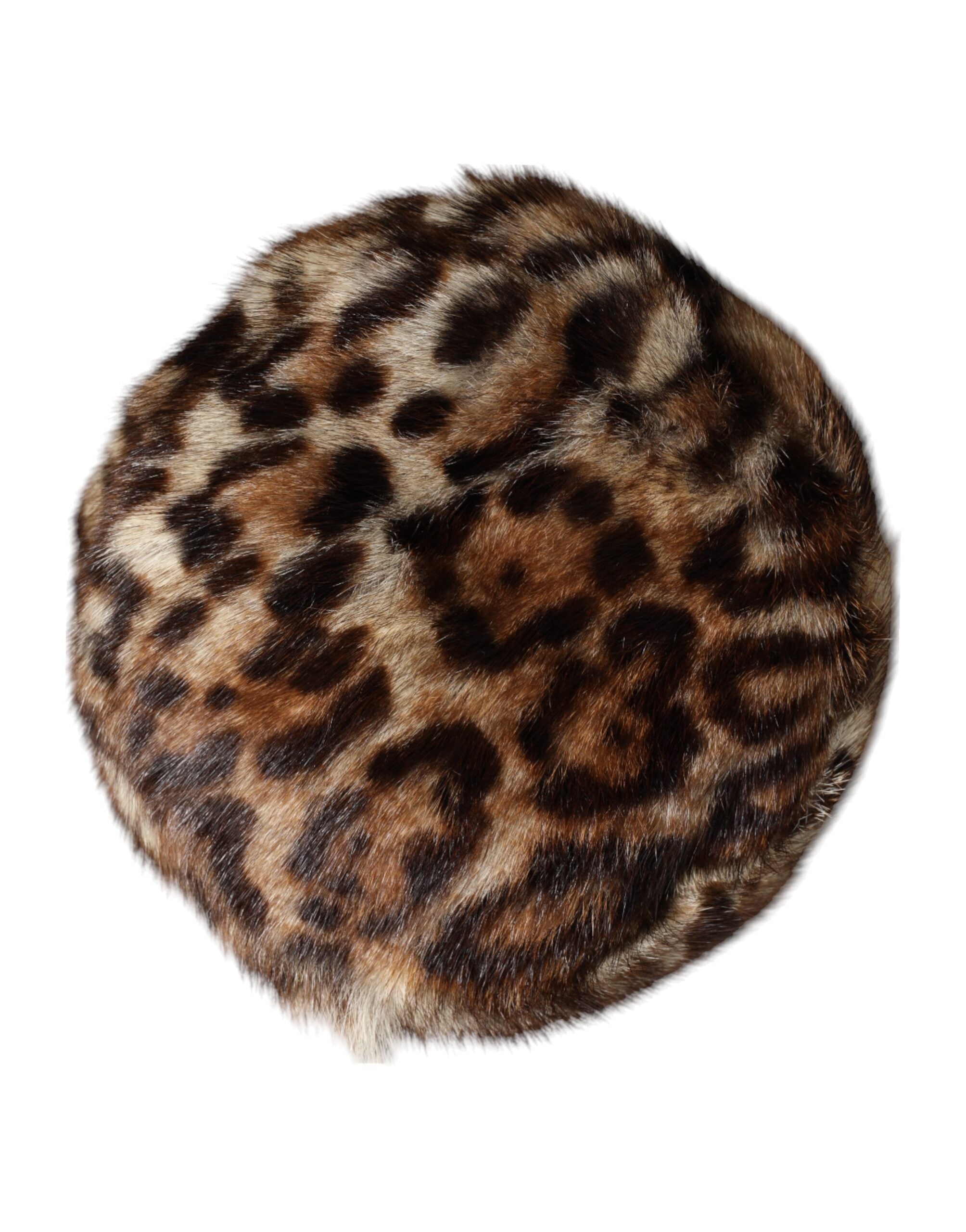 Dolce & Gabbana Brown Leopard Faux Fur Women Bucket Hat - ACCEXO