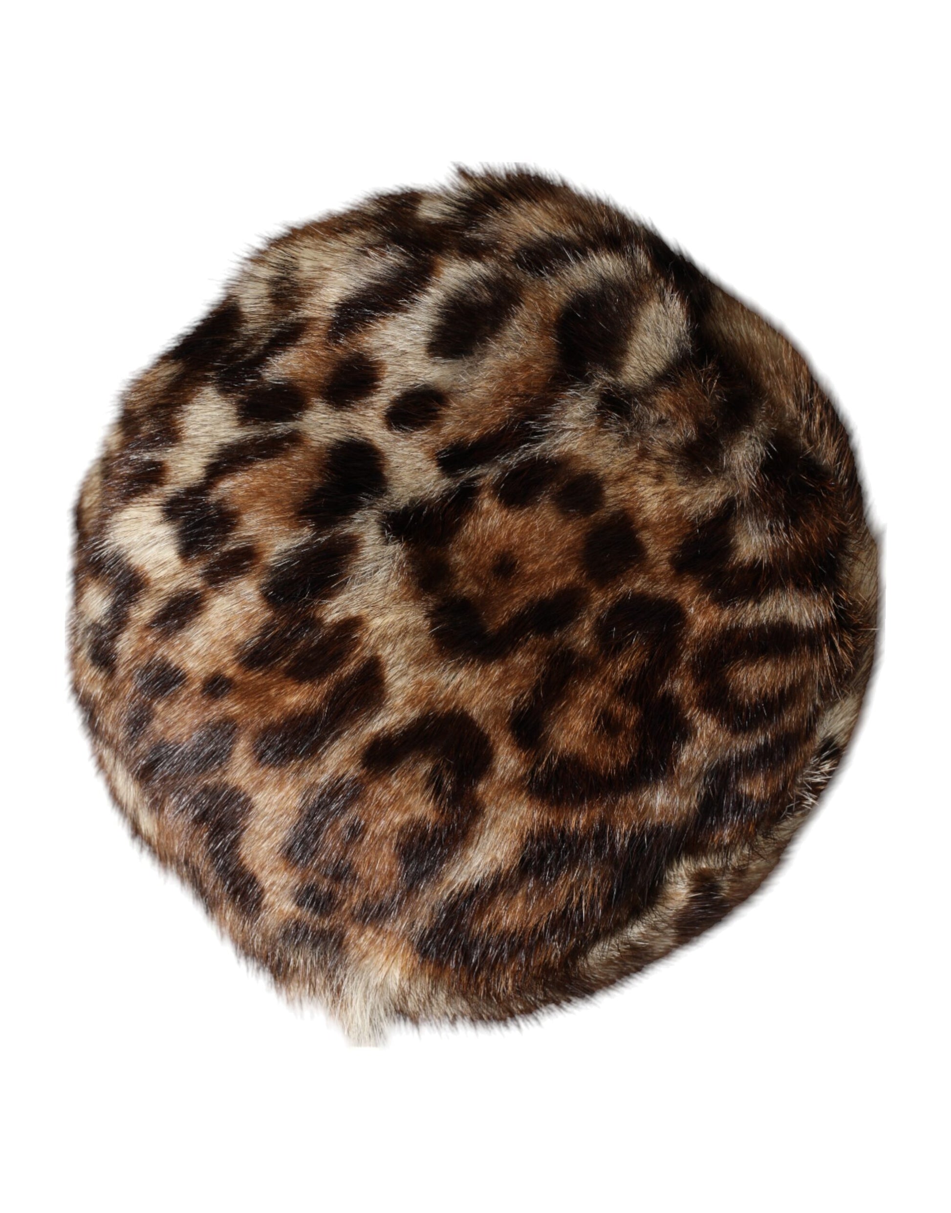 Dolce & Gabbana Brown Leopard Faux Fur Women Bucket Hat - ACCEXO