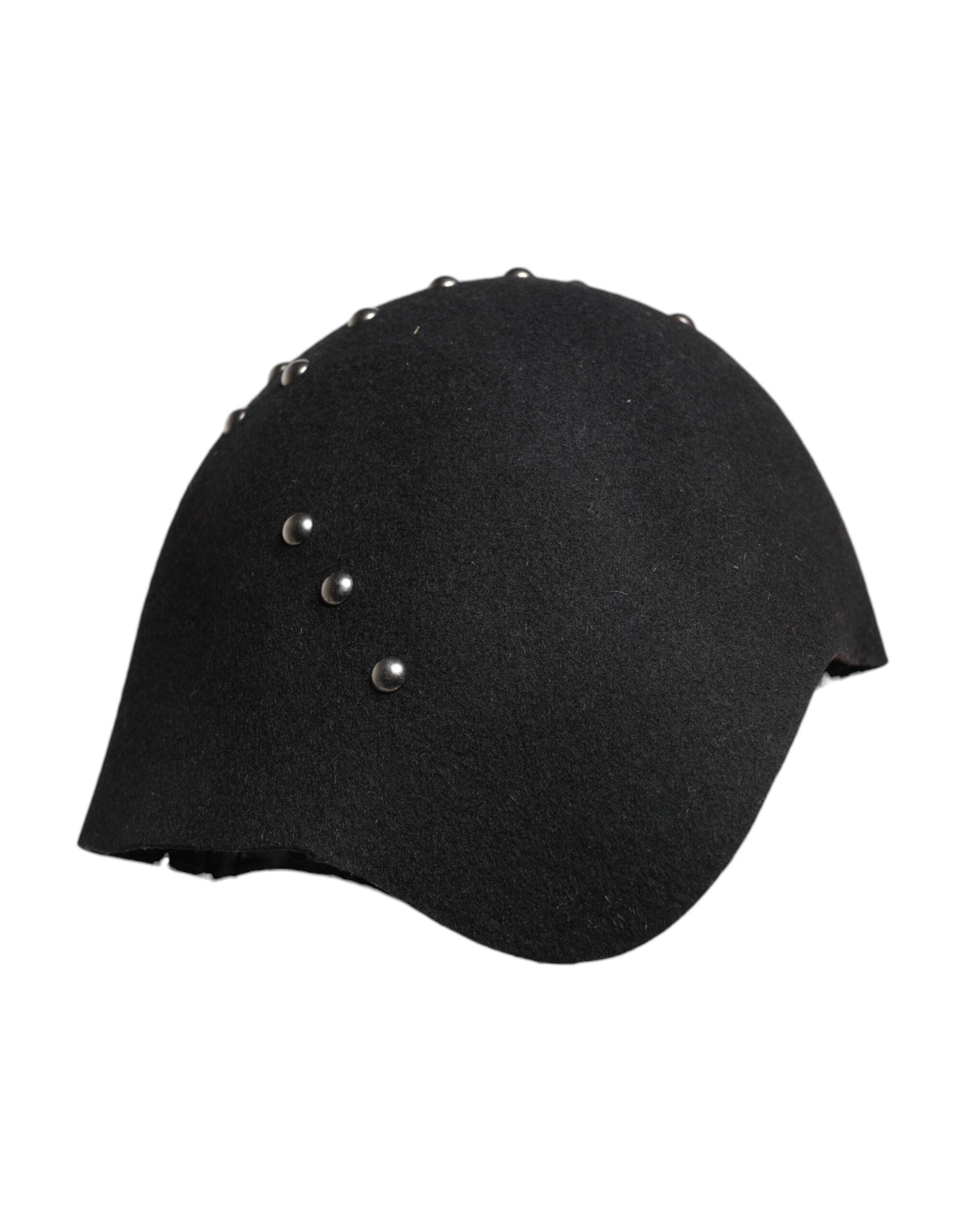 Dolce & Gabbana Black Wool Multicolor Embellished Cloche Hat - ACCEXO