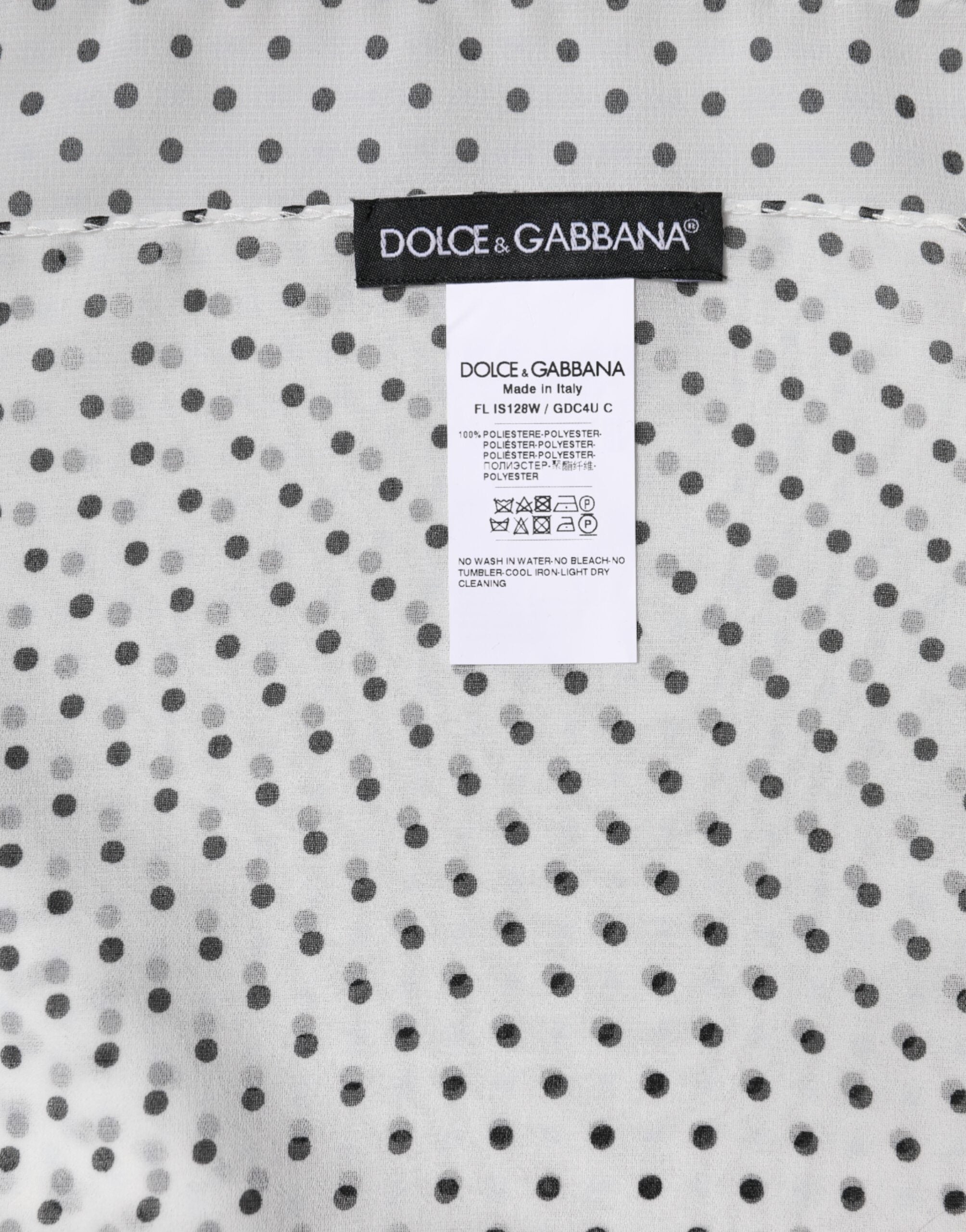 Dolce & Gabbana White Polka Dots Polyester Wrap Shawl Scarf - ACCEXO