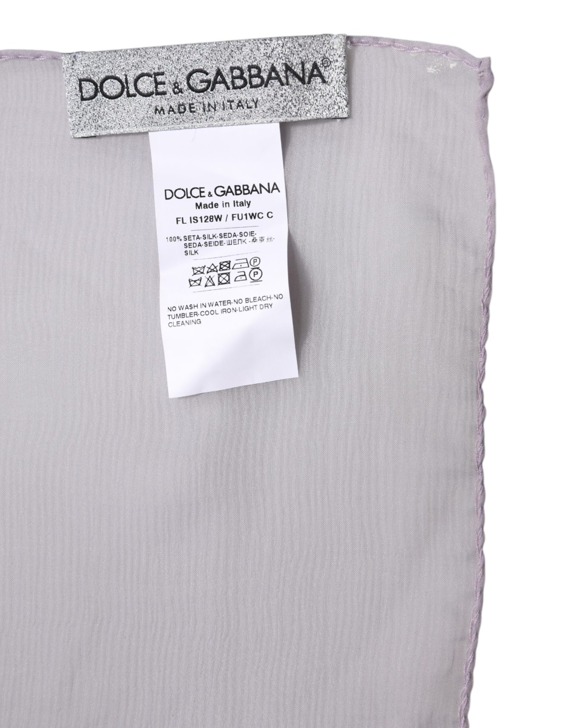 Dolce & Gabbana Purple Silk Rectangle Wrap Shawl Scarf - ACCEXO