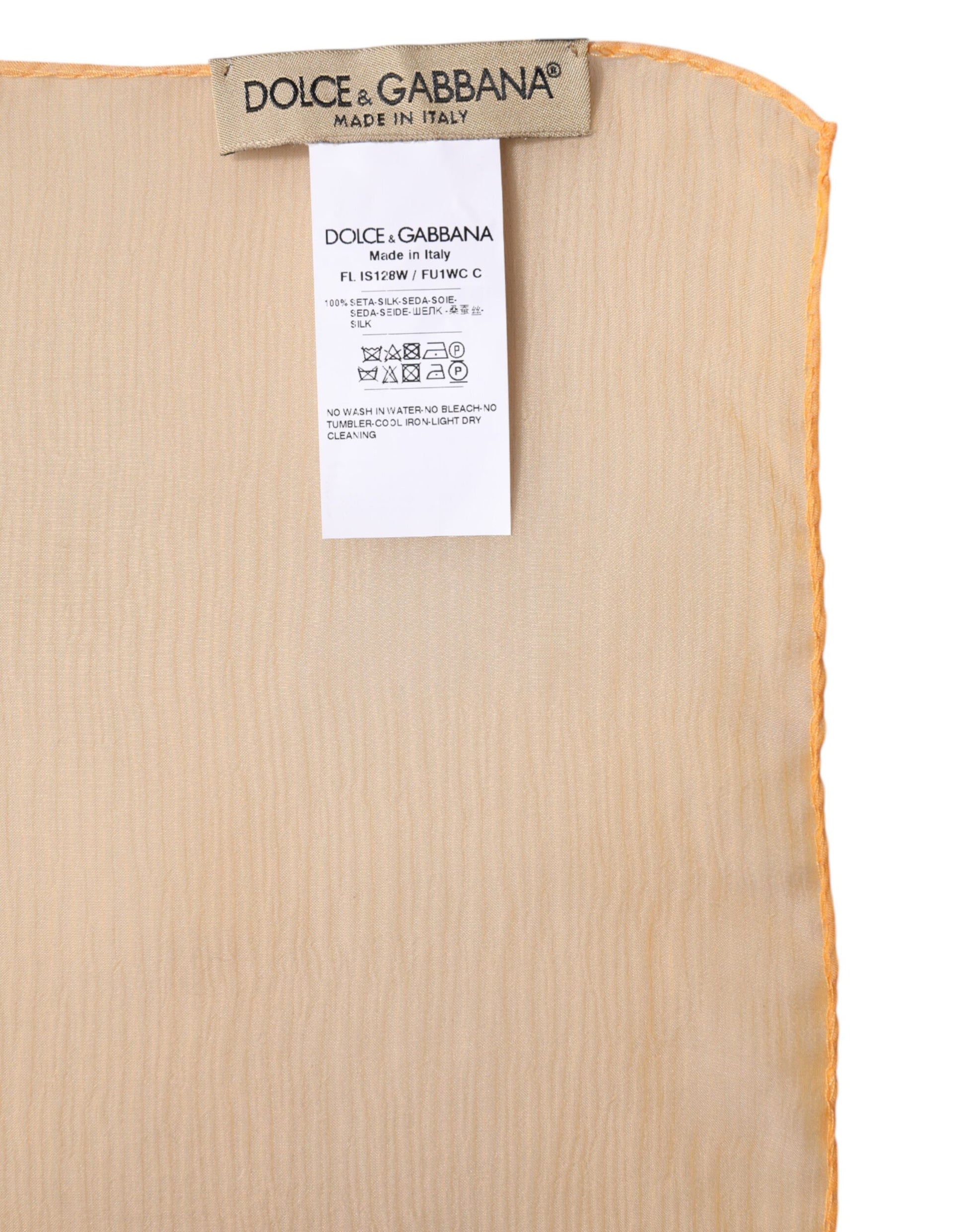 Dolce & Gabbana Orange Silk Rectangle Wrap Shawl Scarf - ACCEXO